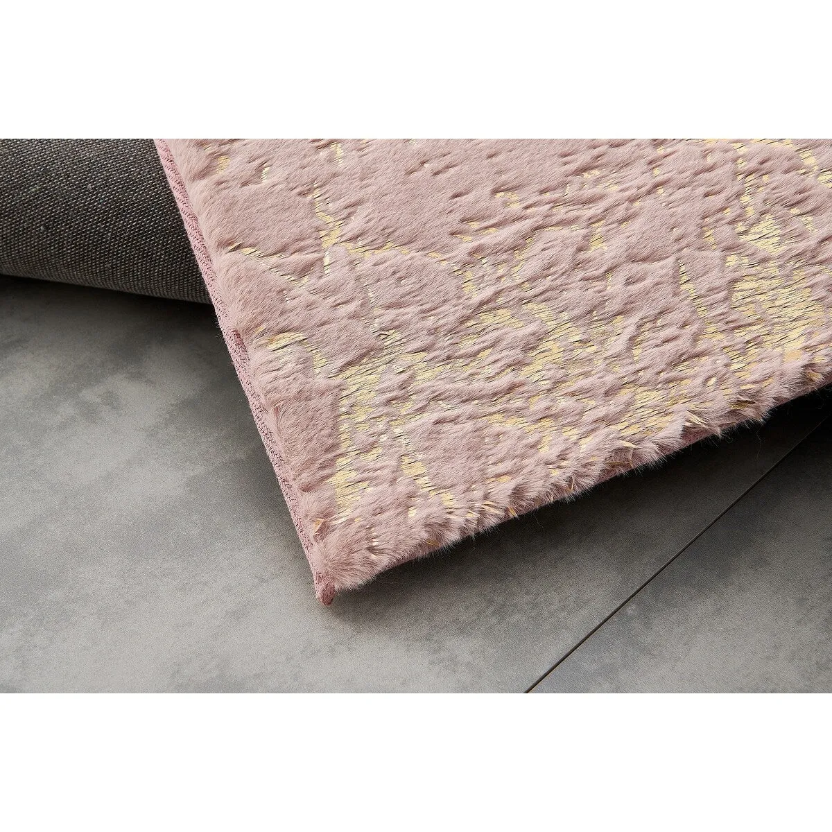 Lily Luxury Abstract Gilded Rectangular Area Rug