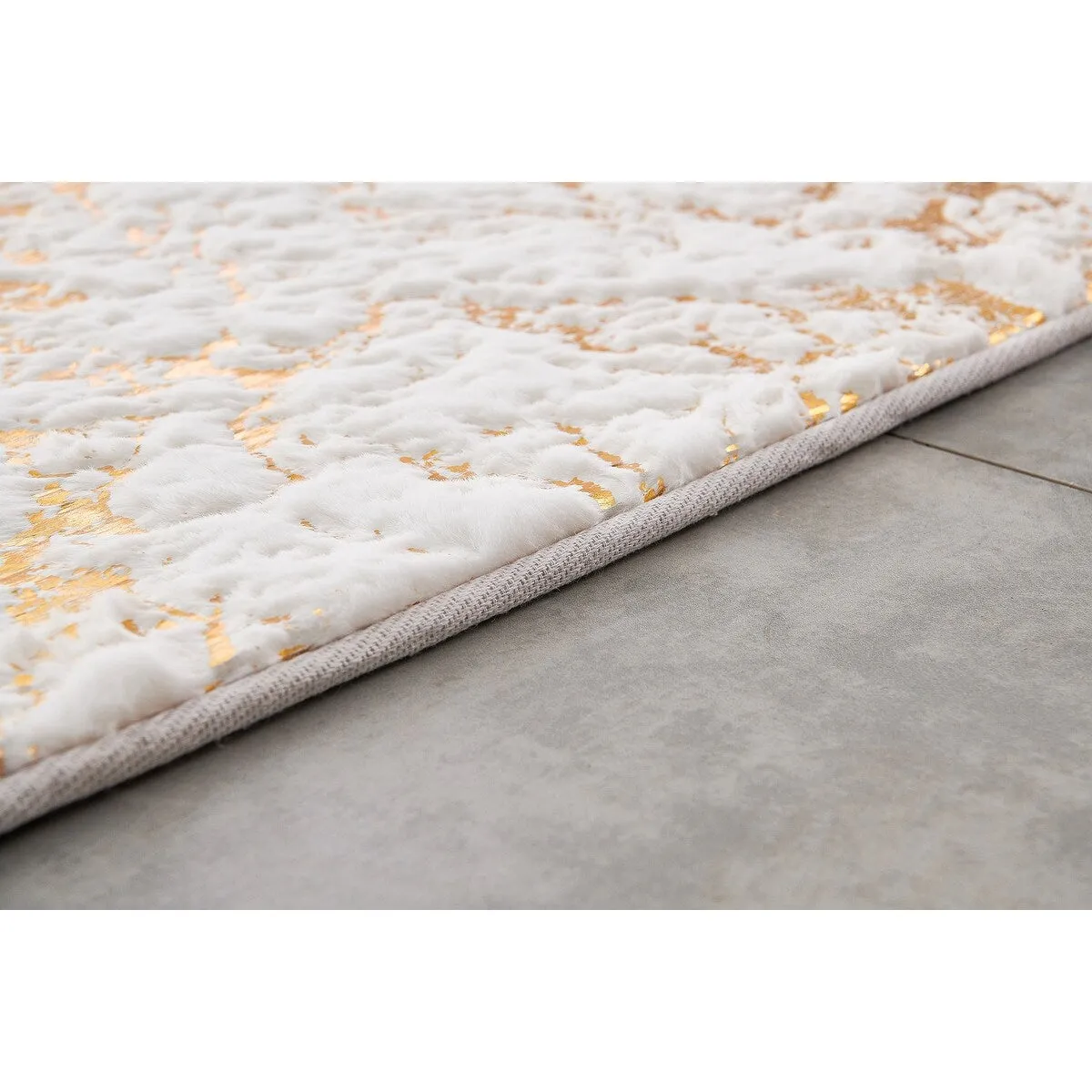 Lily Luxury Abstract Gilded Rectangular Area Rug