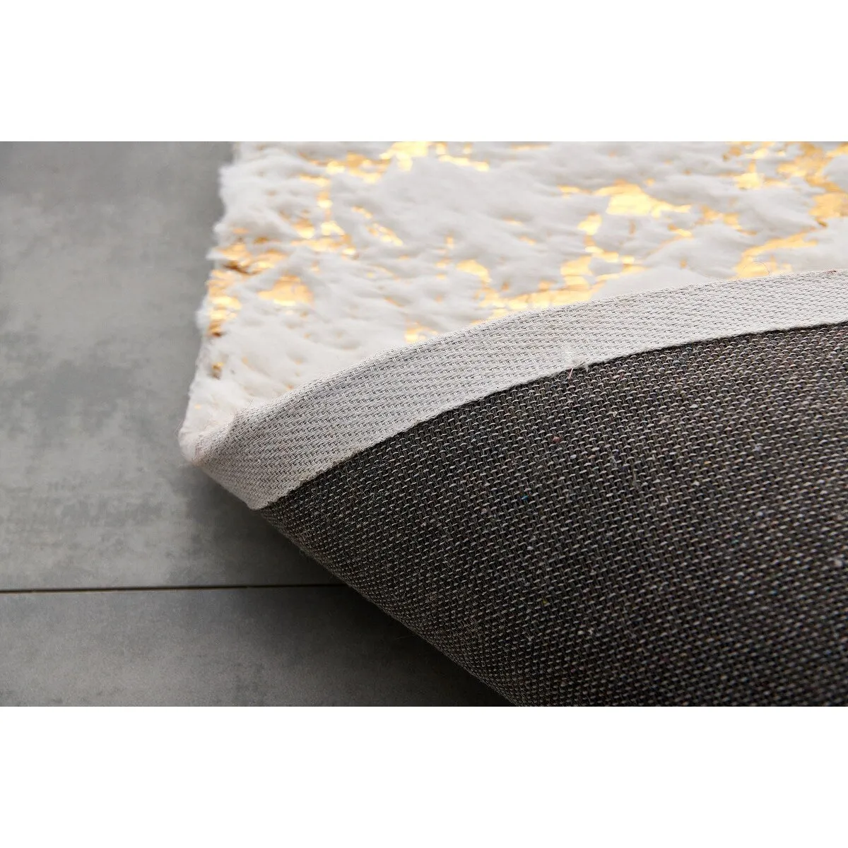 Lily Luxury Abstract Gilded Rectangular Area Rug