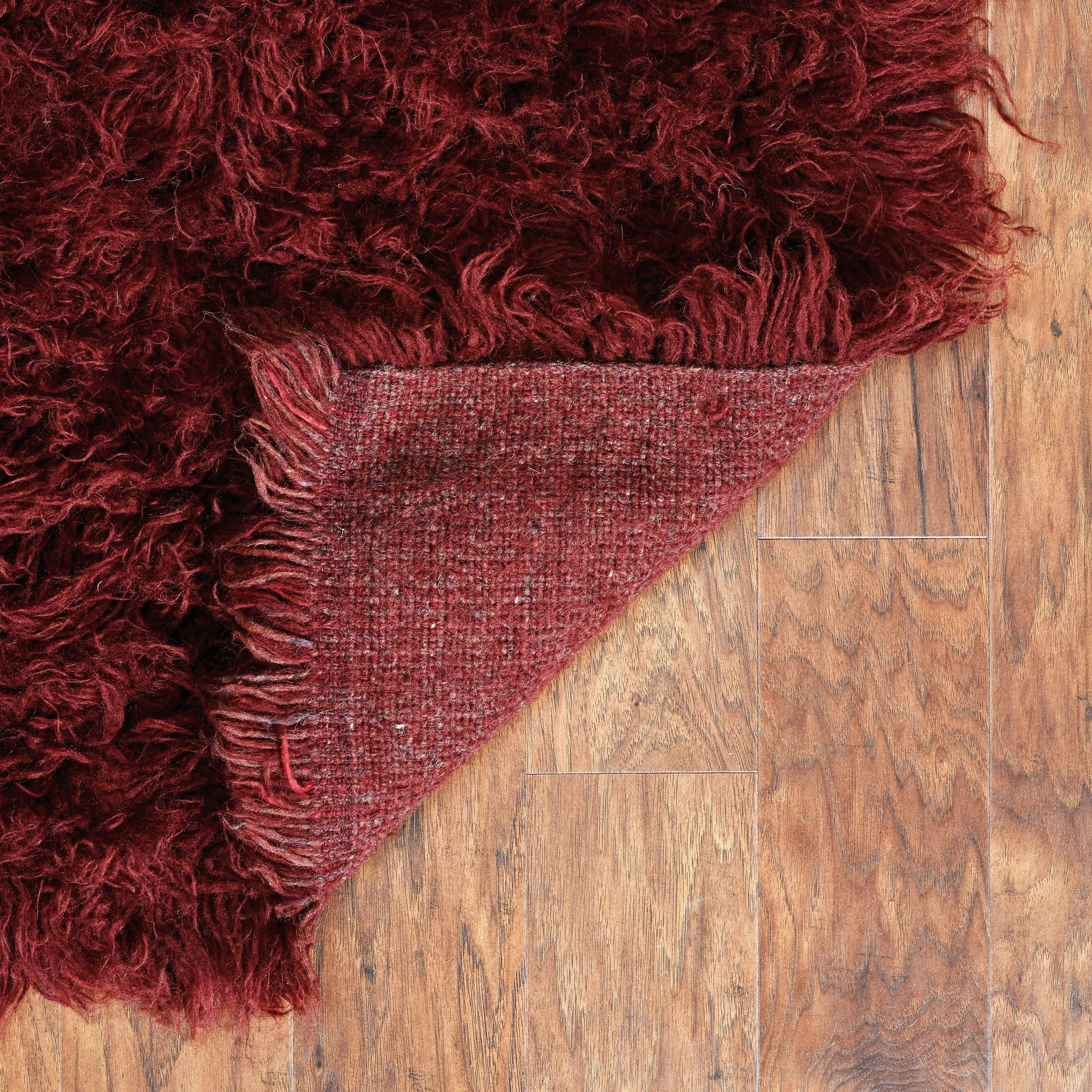 Linon Flokati Heavy Burgundy Rug (2' x 8') - 2' x 8'