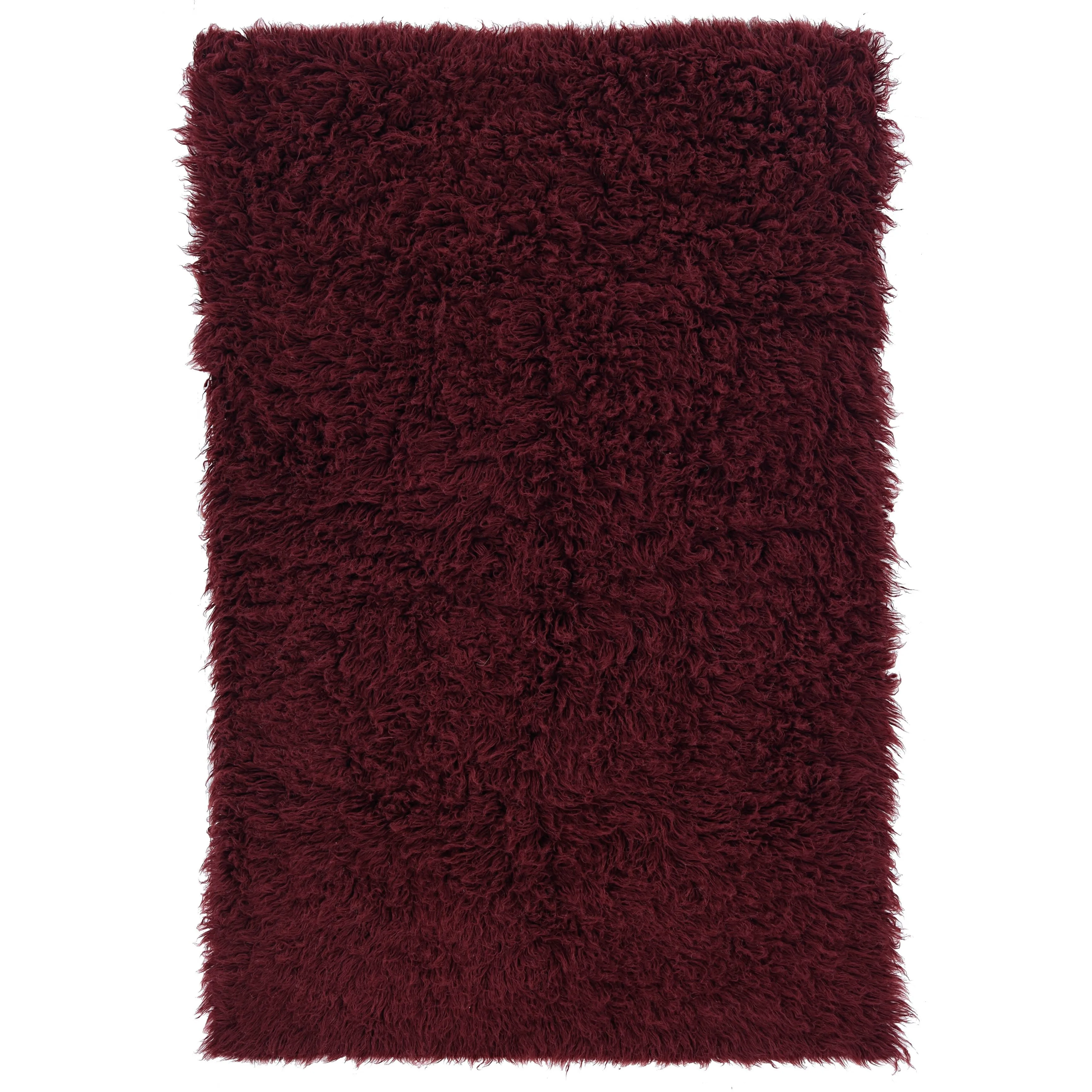 Linon Flokati Heavy Burgundy Rug (2' x 8') - 2' x 8'