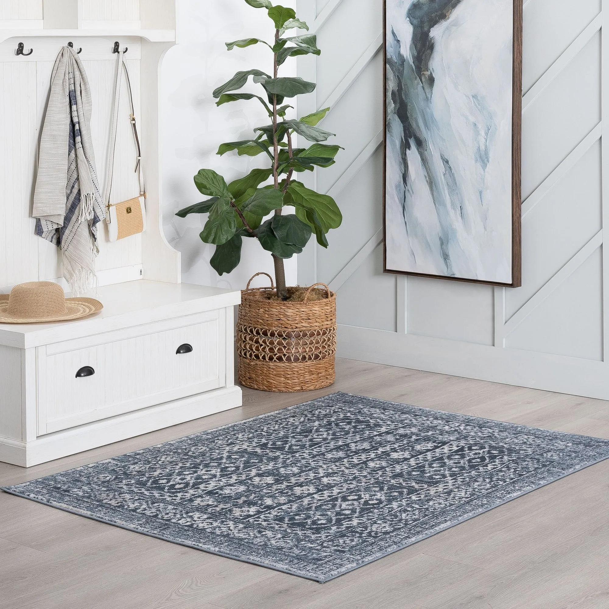 Linx Farmhouse Diamond Indoor Area Rug