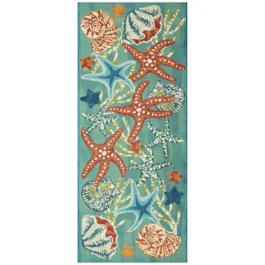 Liora Manne Esencia Starfish Song Indoor/Outdoor Mat Aqua 1'11 x 4'11