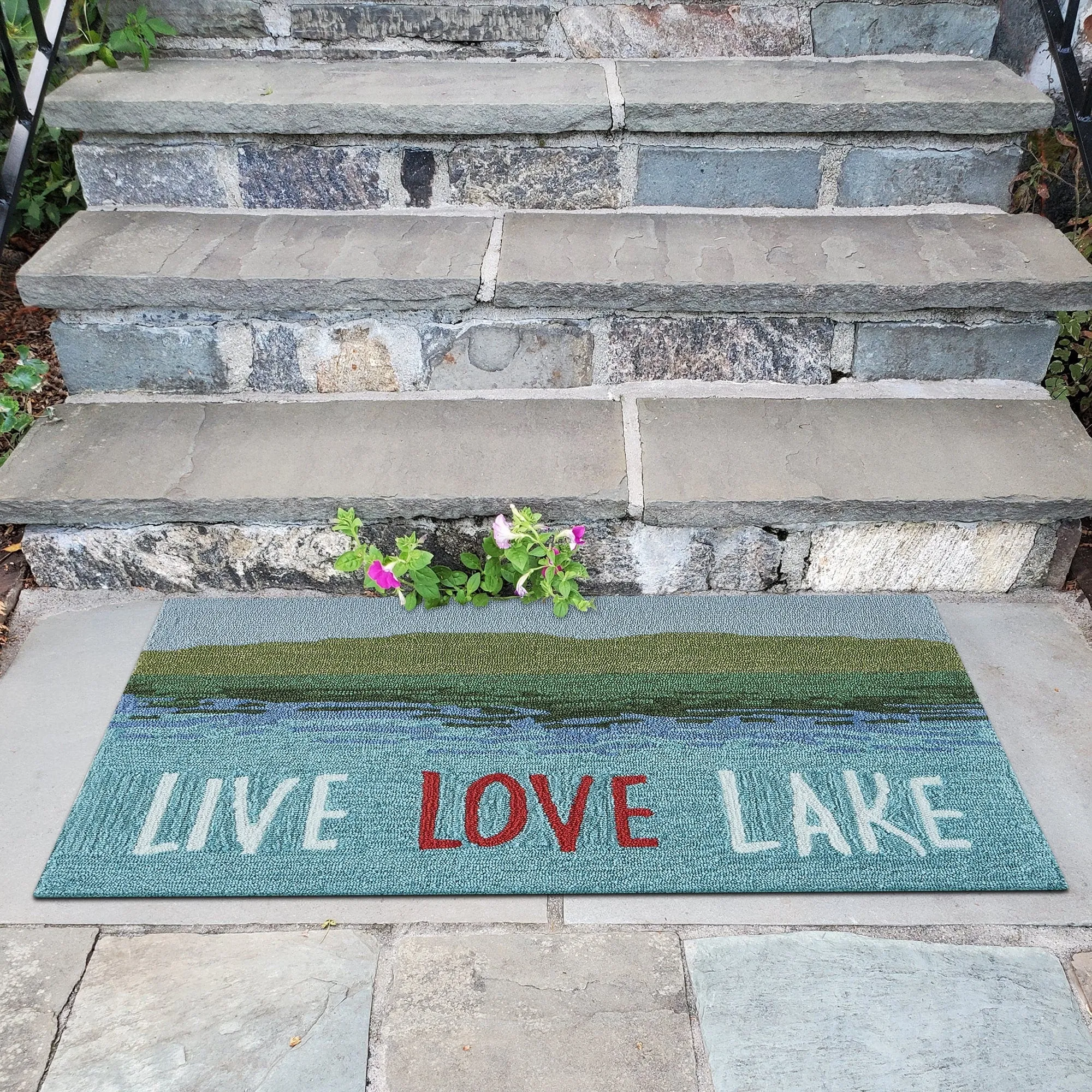 Liora Manne Frontporch Live Love Lake Indoor/Outdoor Rug