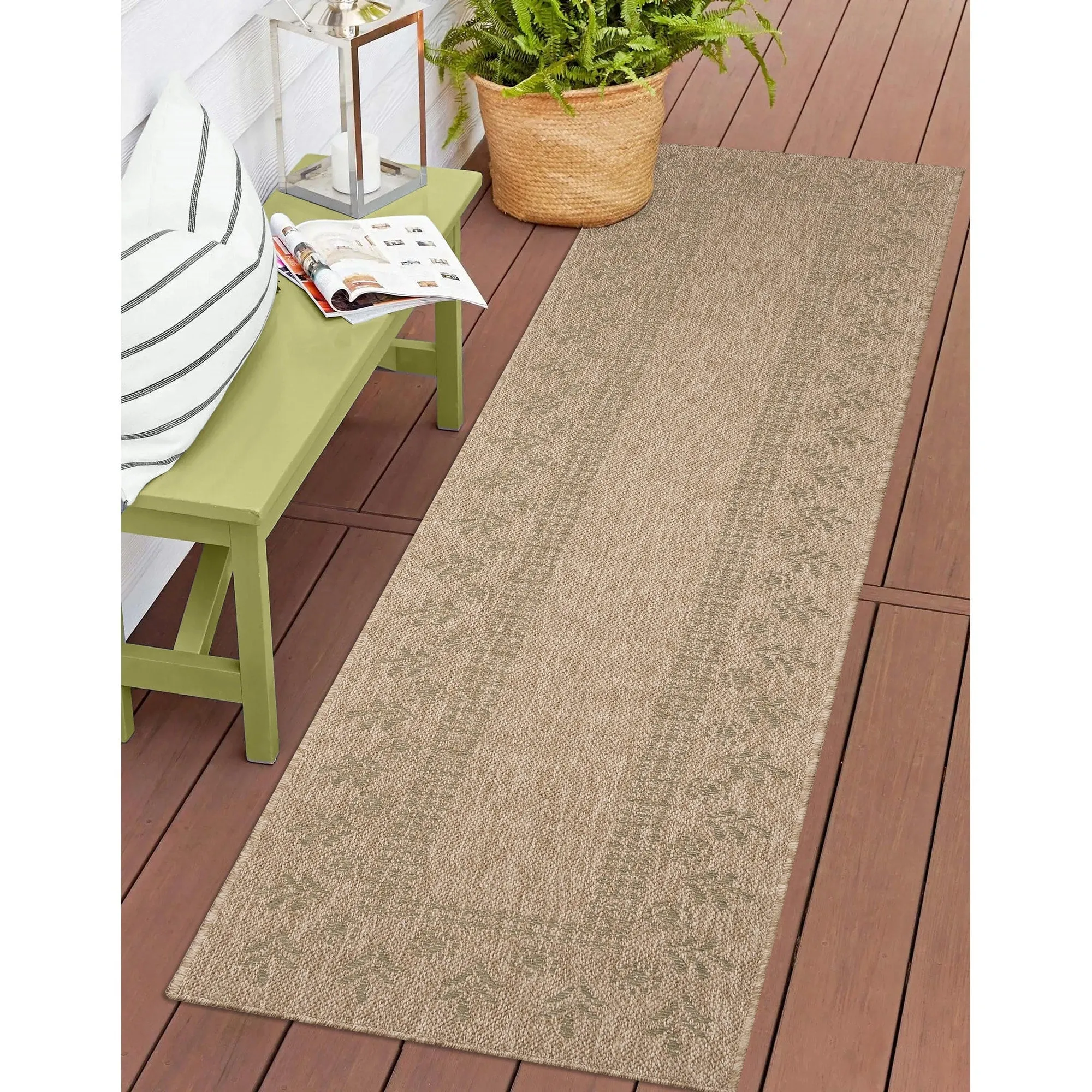 Liora Manne Sahara Block Print Border Indoor/Outdoor Rug