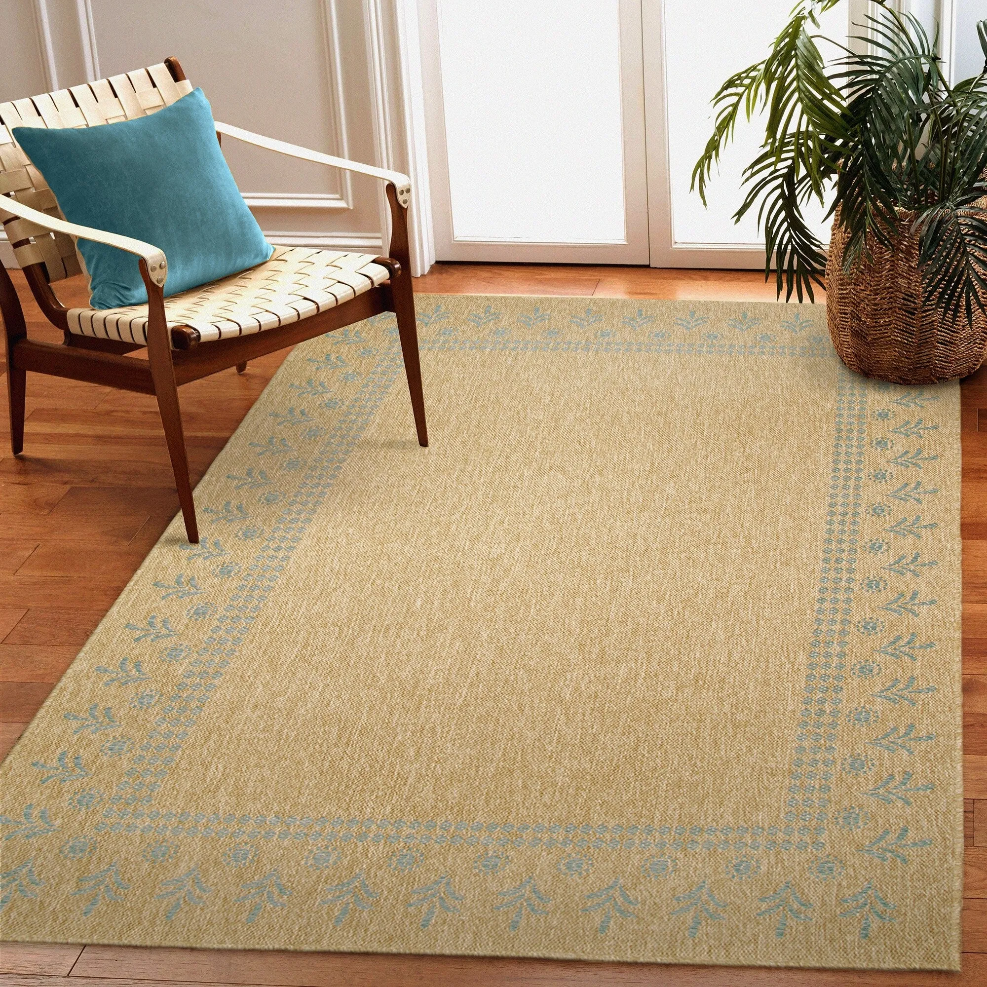 Liora Manne Sahara Block Print Border Indoor/Outdoor Rug