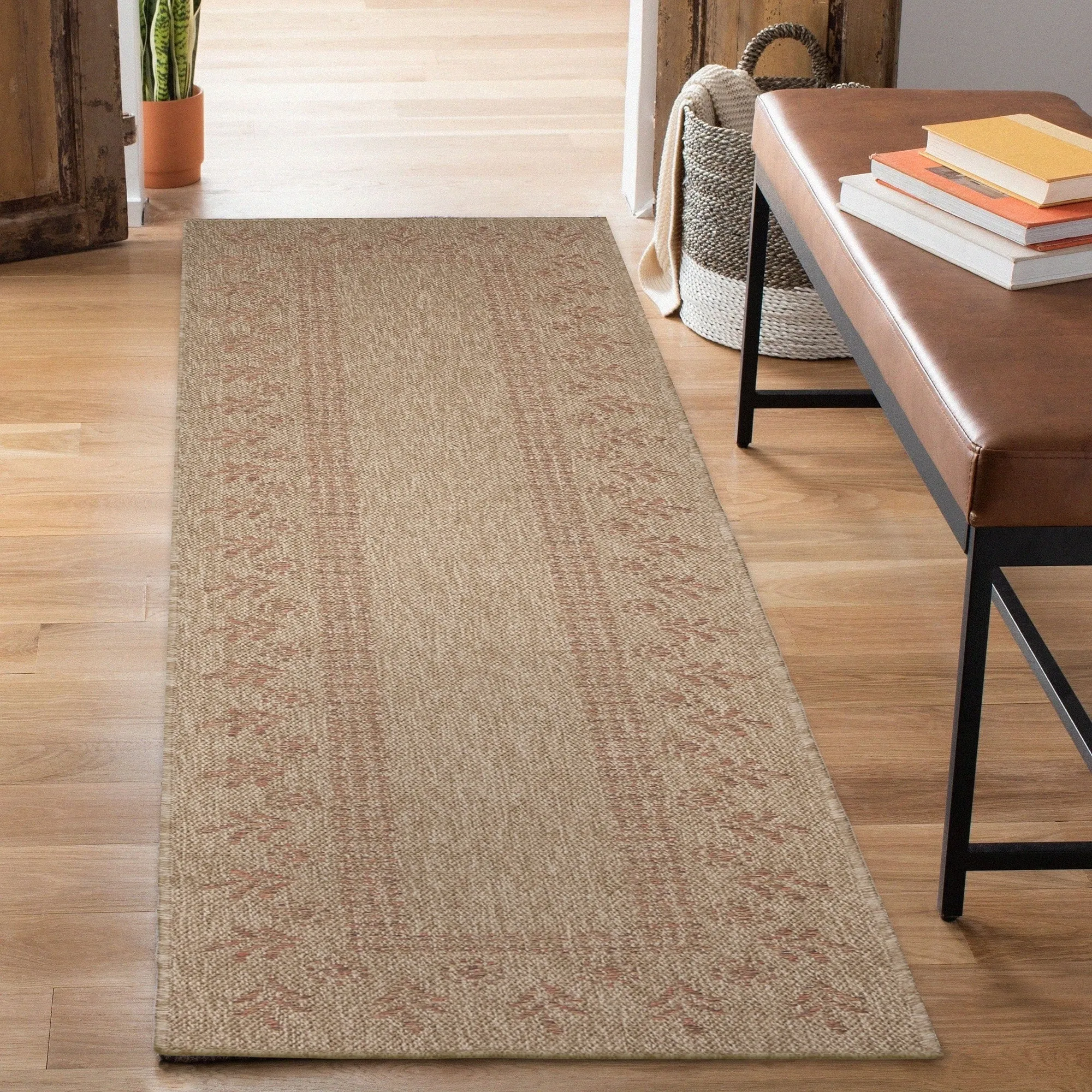 Liora Manne Sahara Block Print Border Indoor/Outdoor Rug