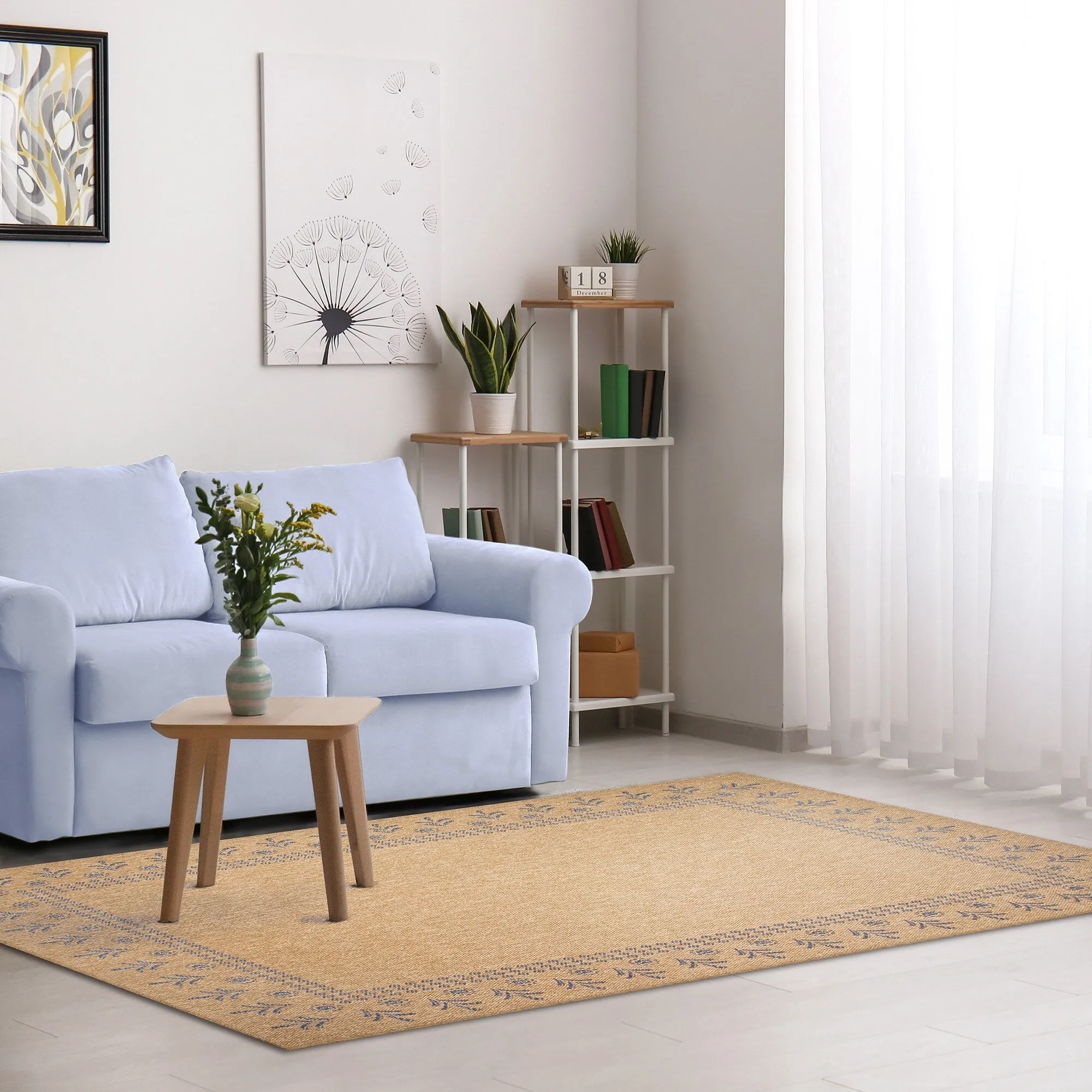 Liora Manne Sahara Block Print Border Indoor/Outdoor Rug