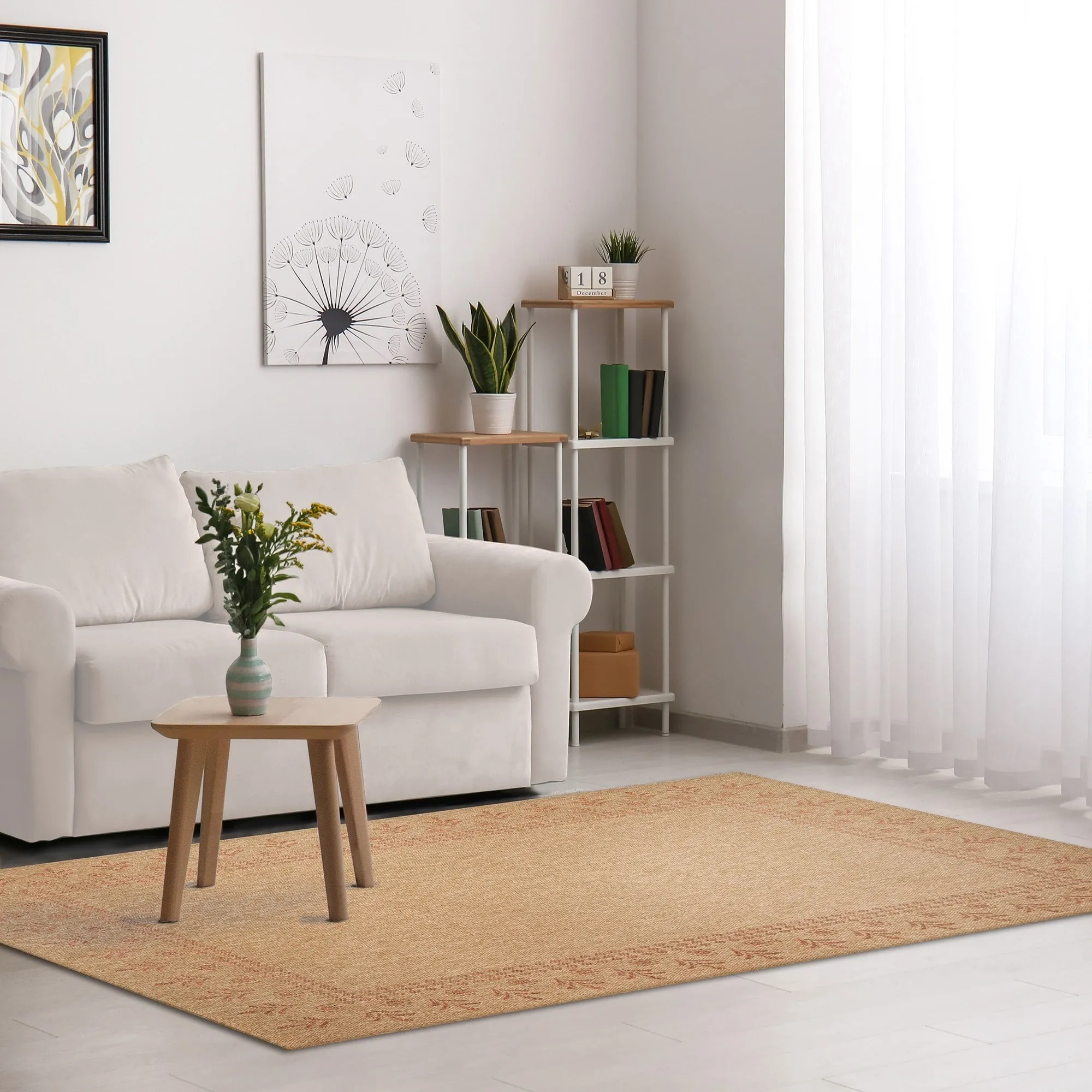 Liora Manne Sahara Block Print Border Indoor/Outdoor Rug