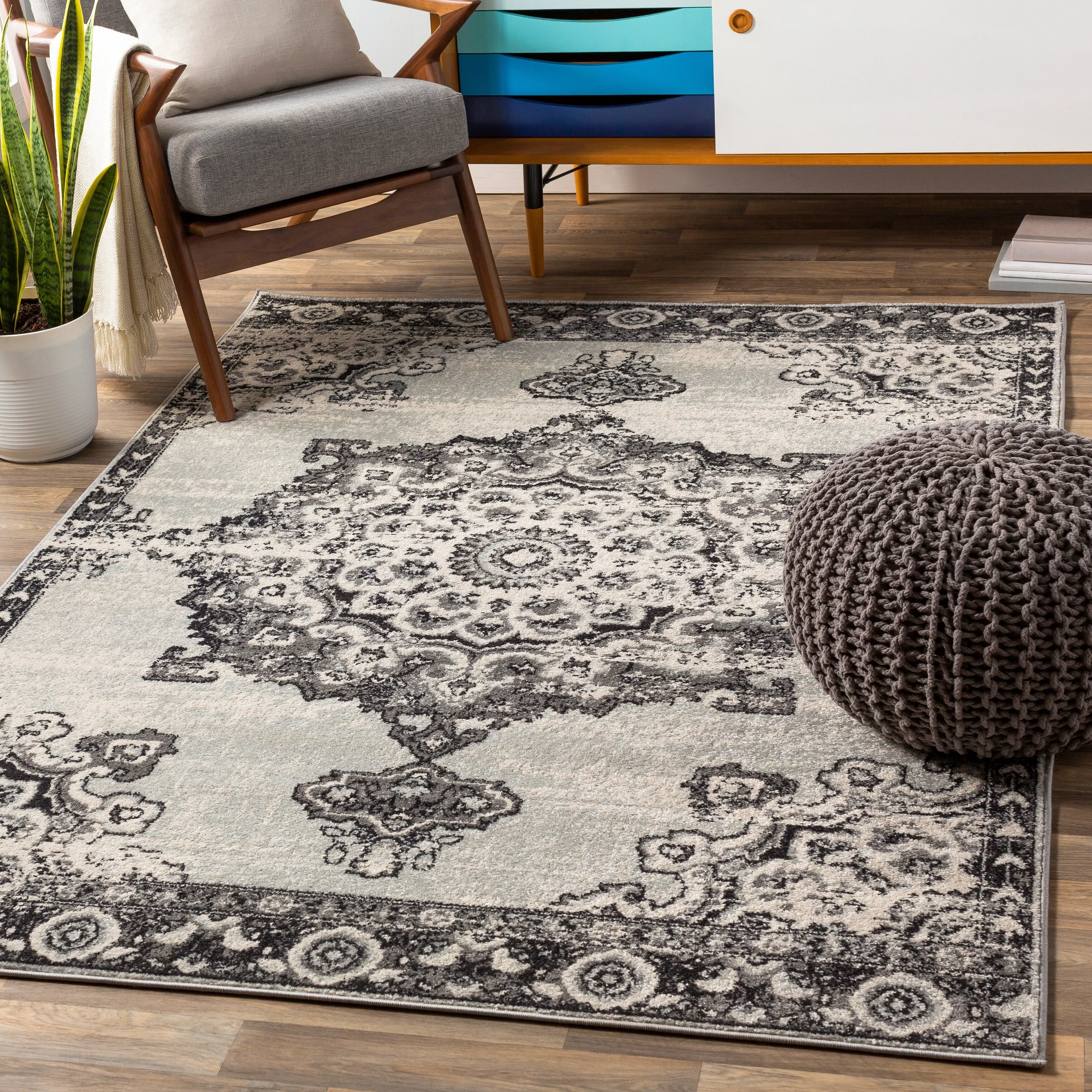 Livabliss Alodia Vintage Bohemian Medallion Area Rug