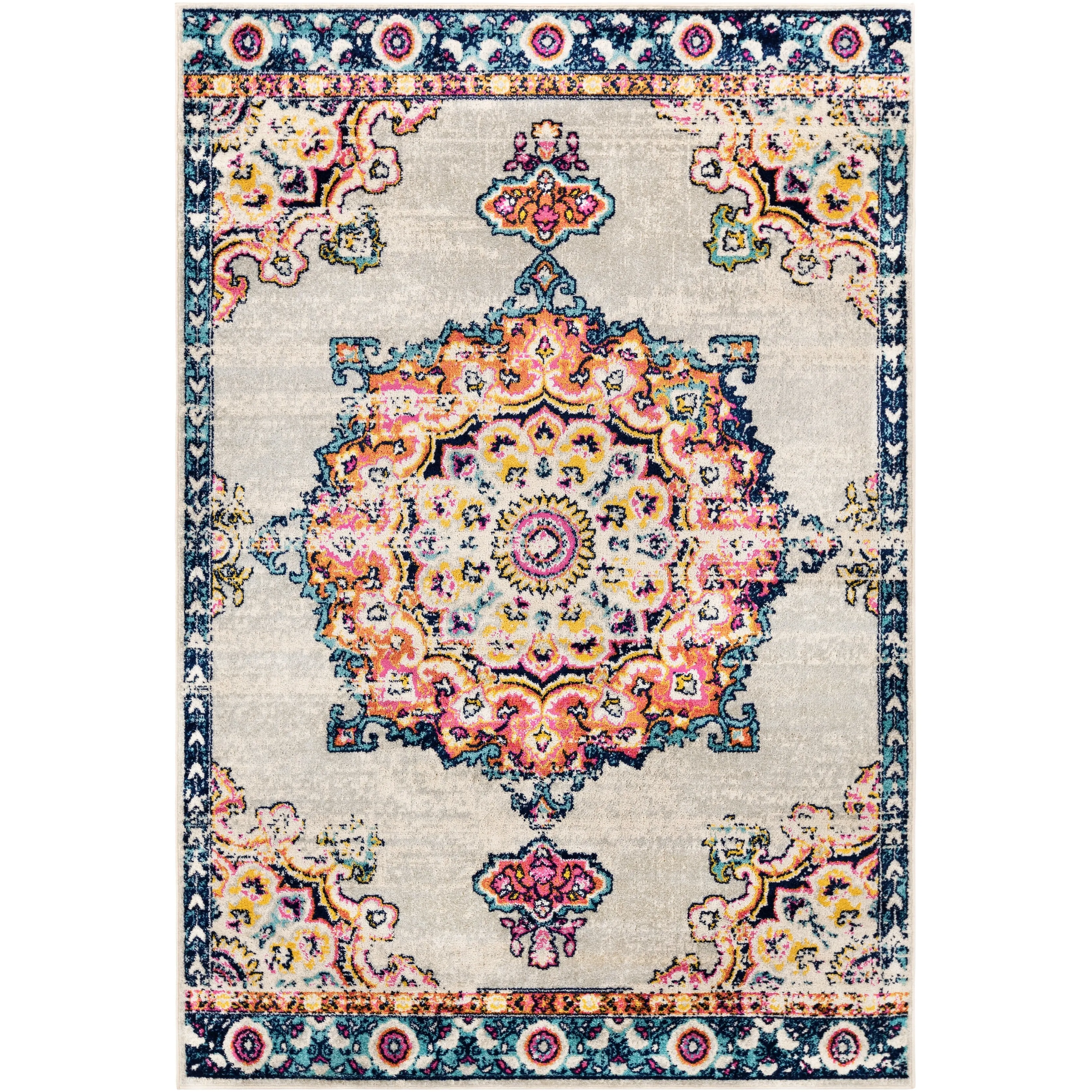 Livabliss Alodia Vintage Bohemian Medallion Area Rug