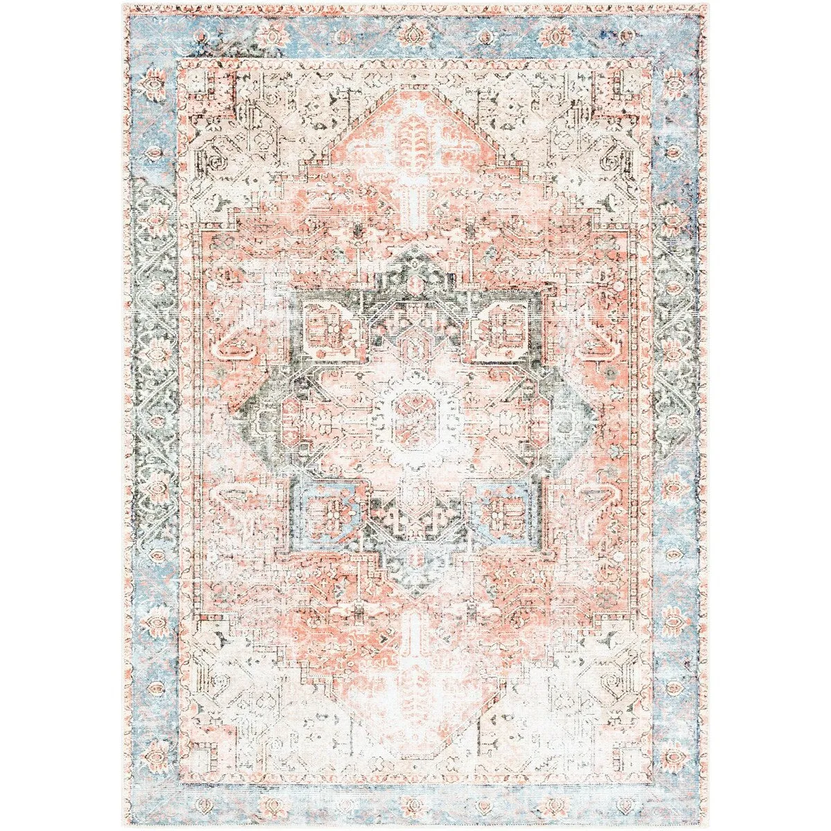 Livabliss Amelie Updated Traditional Medallion Washable Area Rug