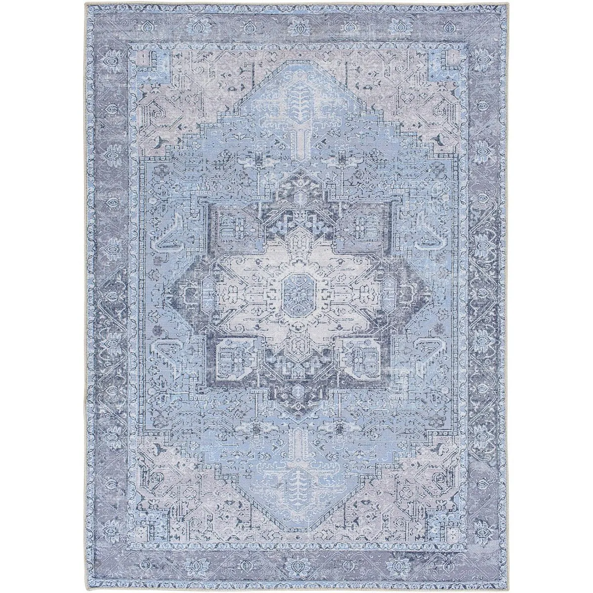 Livabliss Amelie Updated Traditional Medallion Washable Area Rug