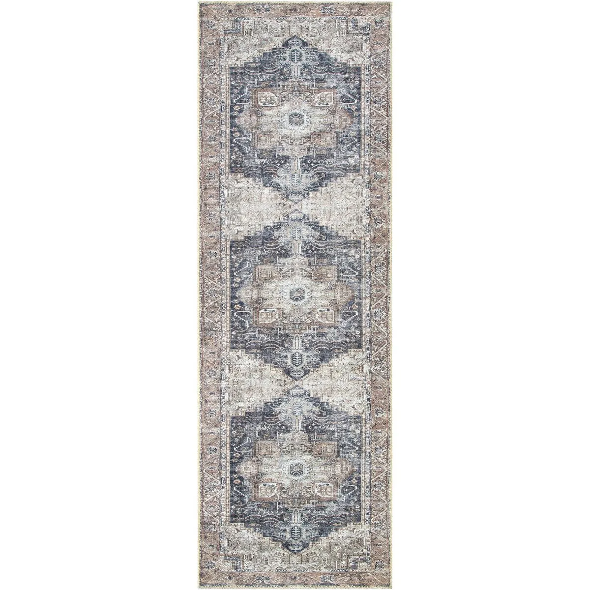 Livabliss Amelie Updated Traditional Medallion Washable Area Rug