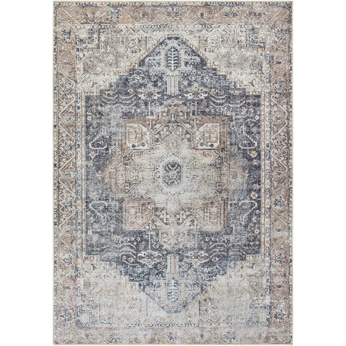 Livabliss Amelie Updated Traditional Medallion Washable Area Rug