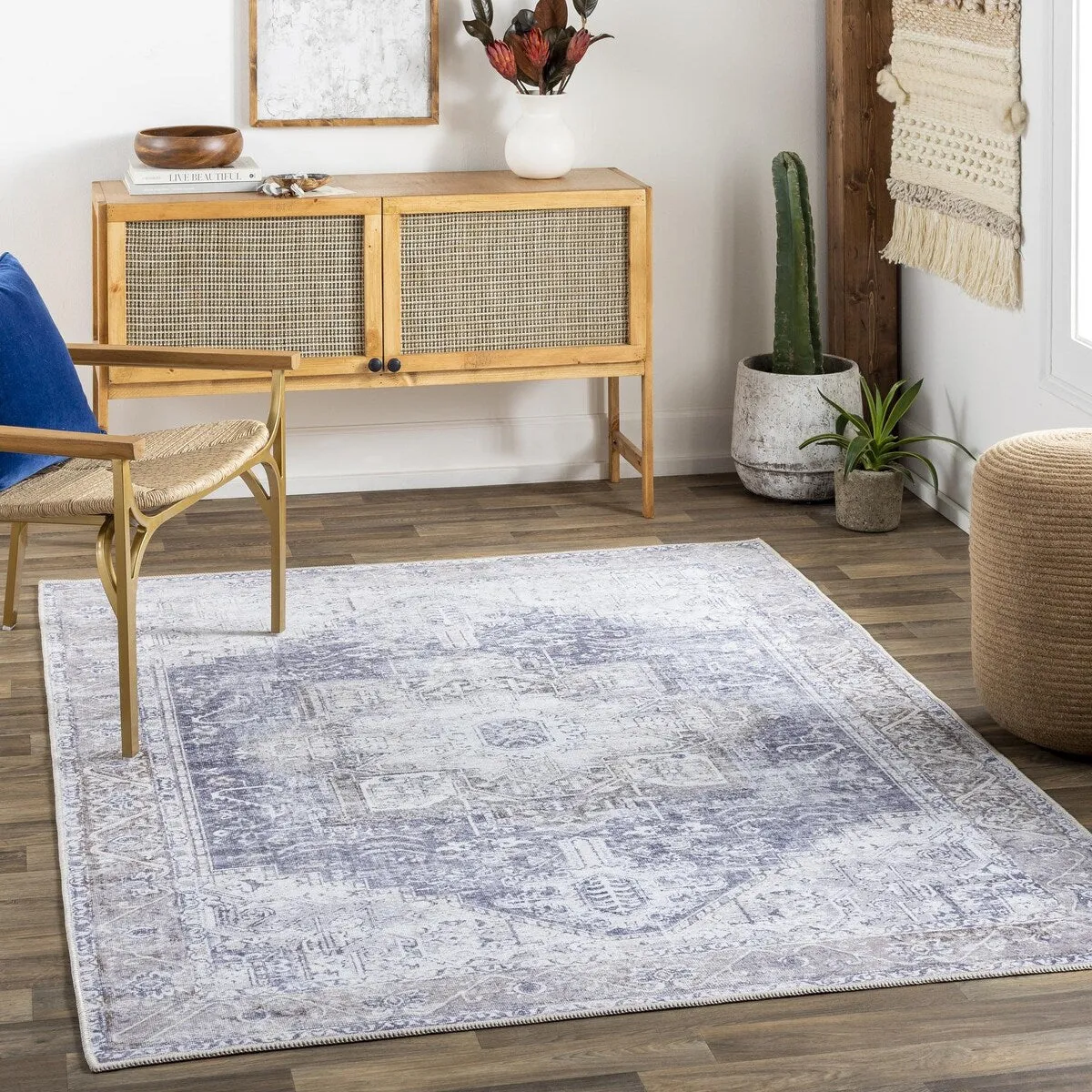 Livabliss Amelie Updated Traditional Medallion Washable Area Rug