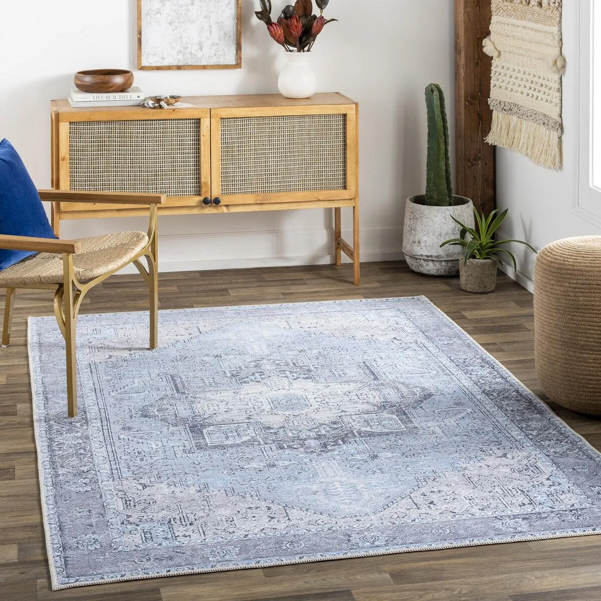 Livabliss Amelie Updated Traditional Medallion Washable Area Rug