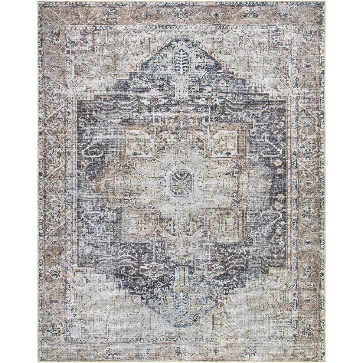 Livabliss Amelie Updated Traditional Medallion Washable Area Rug
