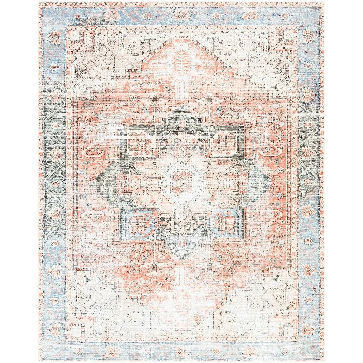 Livabliss Amelie Updated Traditional Medallion Washable Area Rug