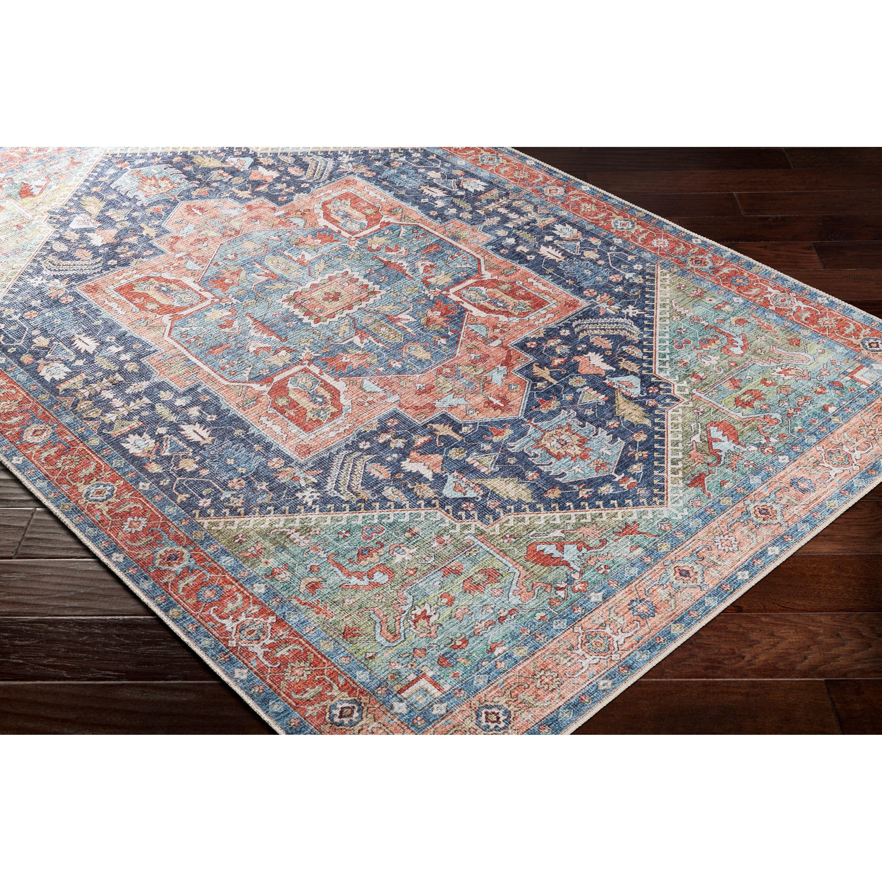 Livabliss Arabella Vintage Medallion Printed Machine Washable Area Rug