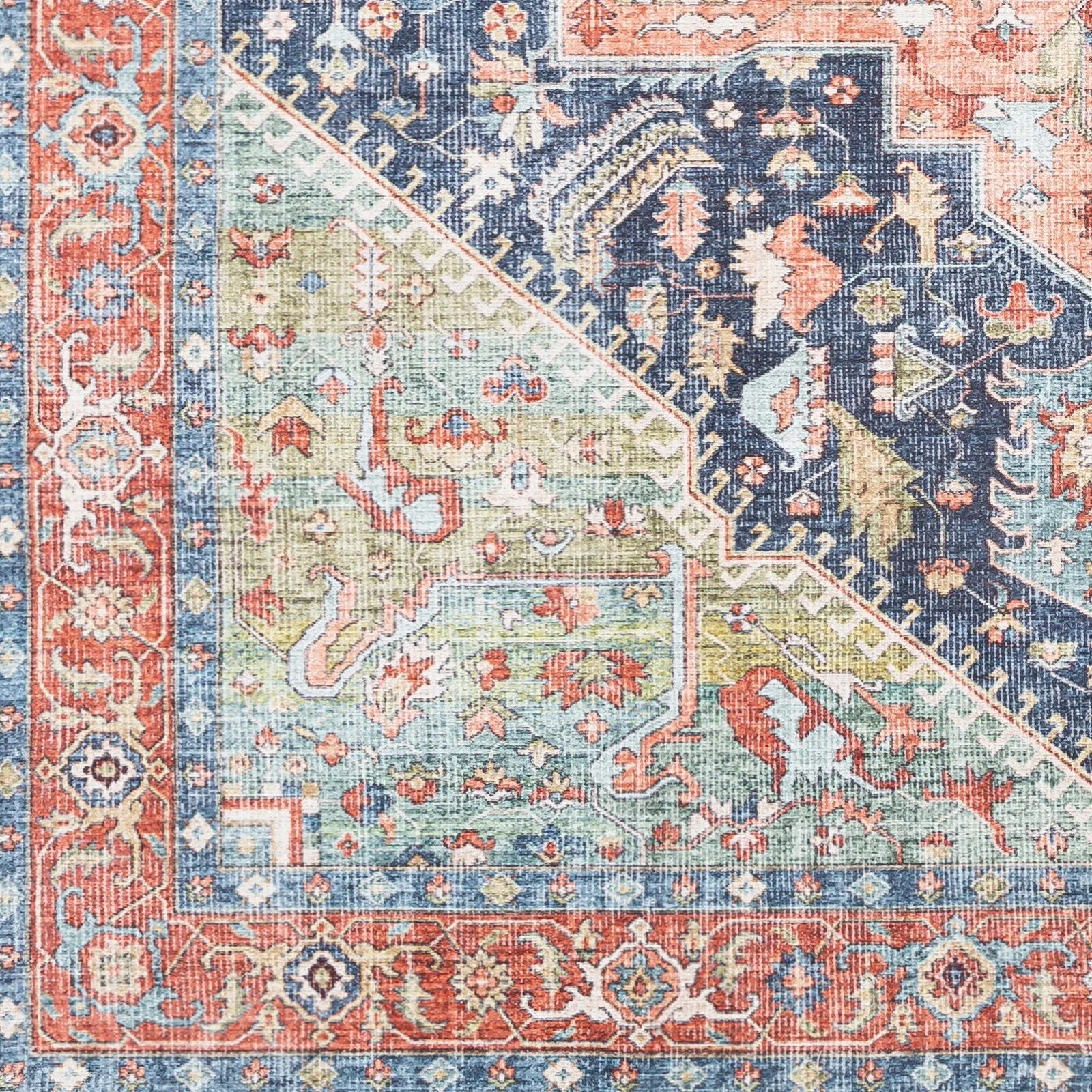 Livabliss Arabella Vintage Medallion Printed Machine Washable Area Rug