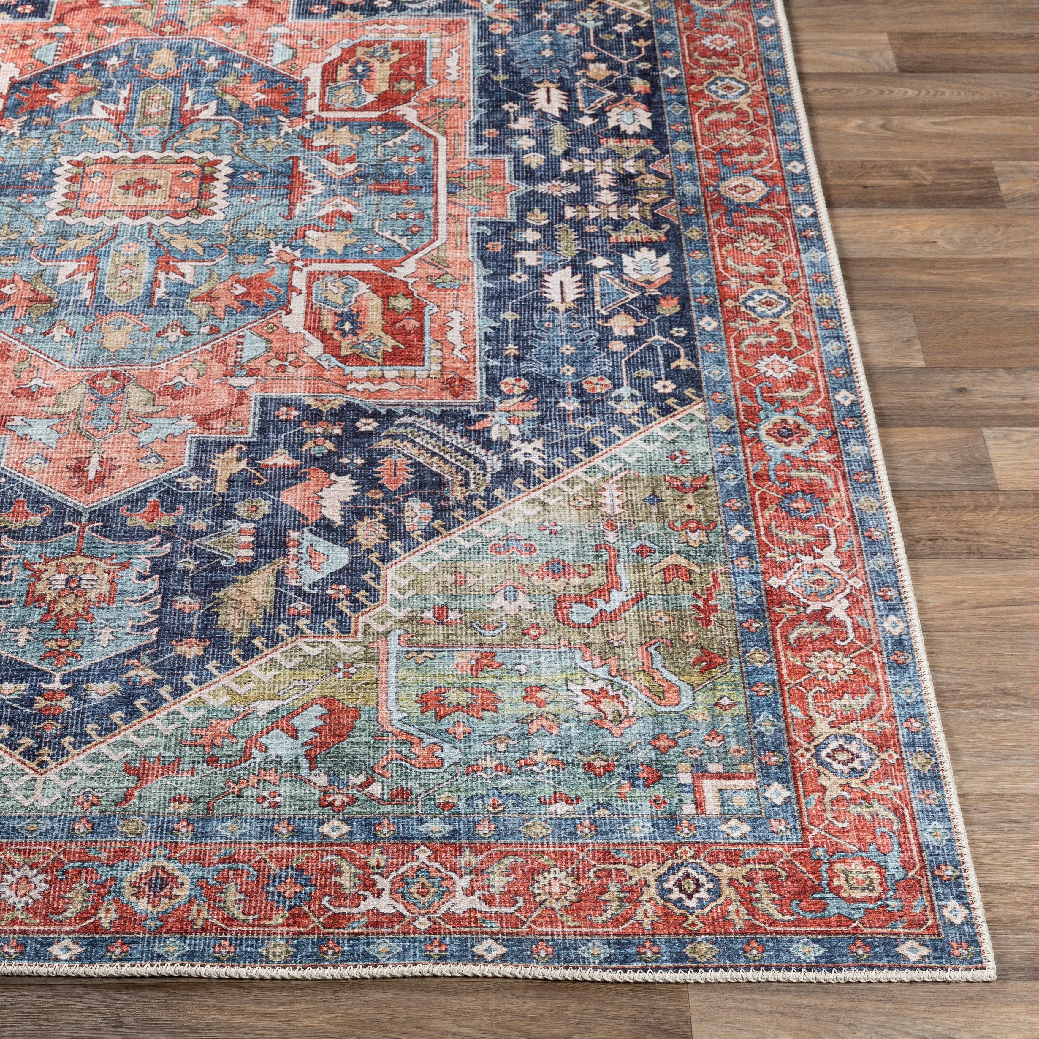 Livabliss Arabella Vintage Medallion Printed Machine Washable Area Rug