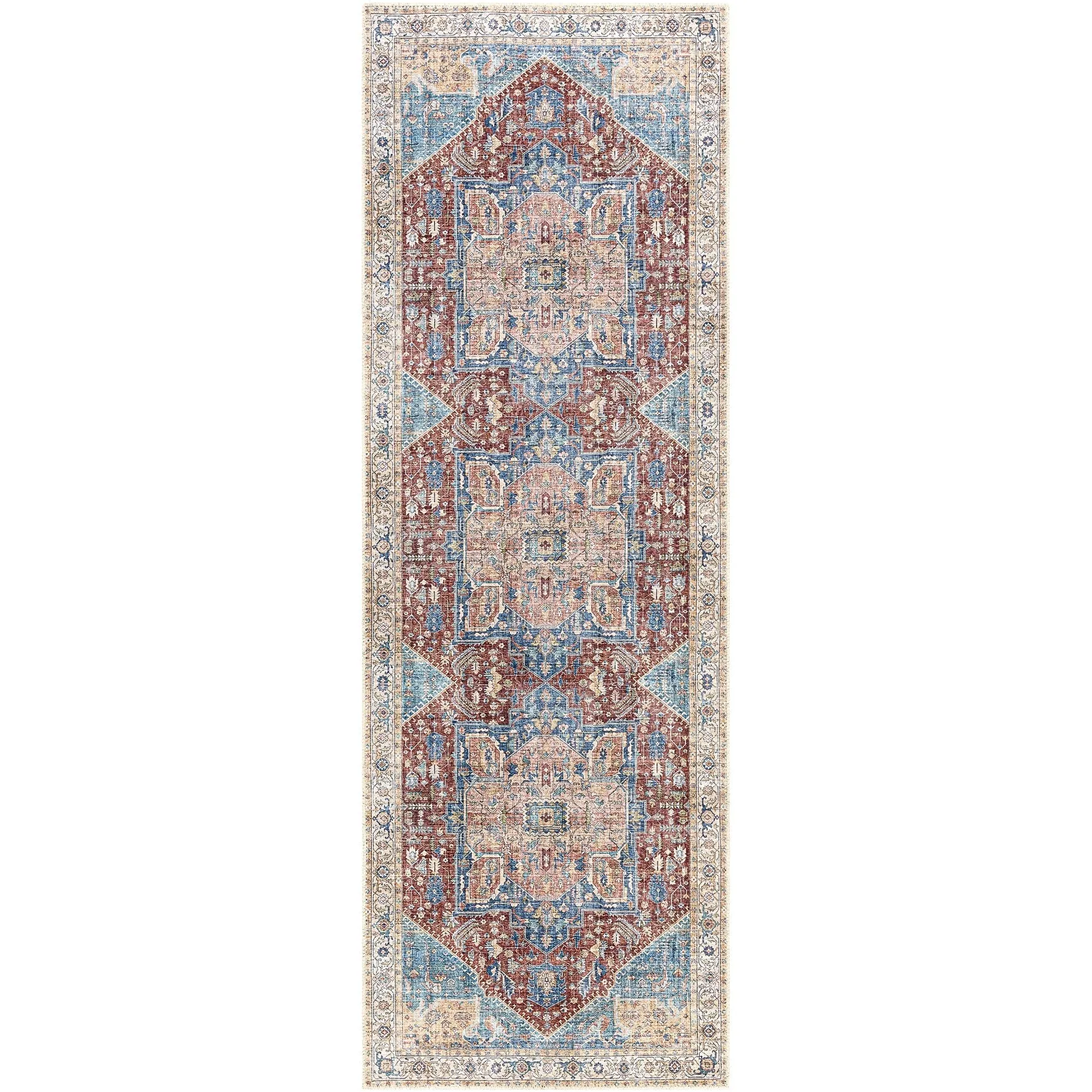 Livabliss Arabella Vintage Medallion Printed Machine Washable Area Rug