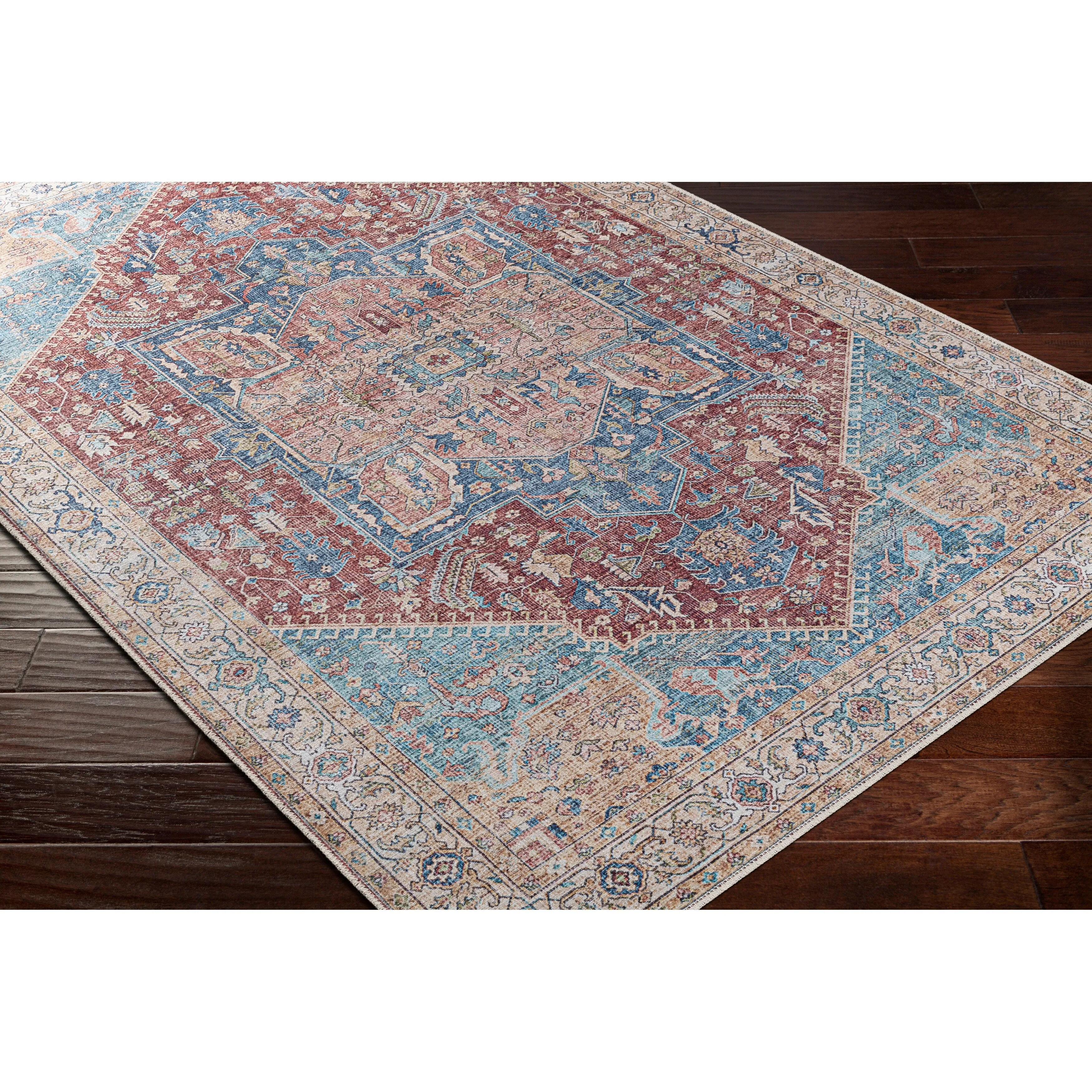 Livabliss Arabella Vintage Medallion Printed Machine Washable Area Rug