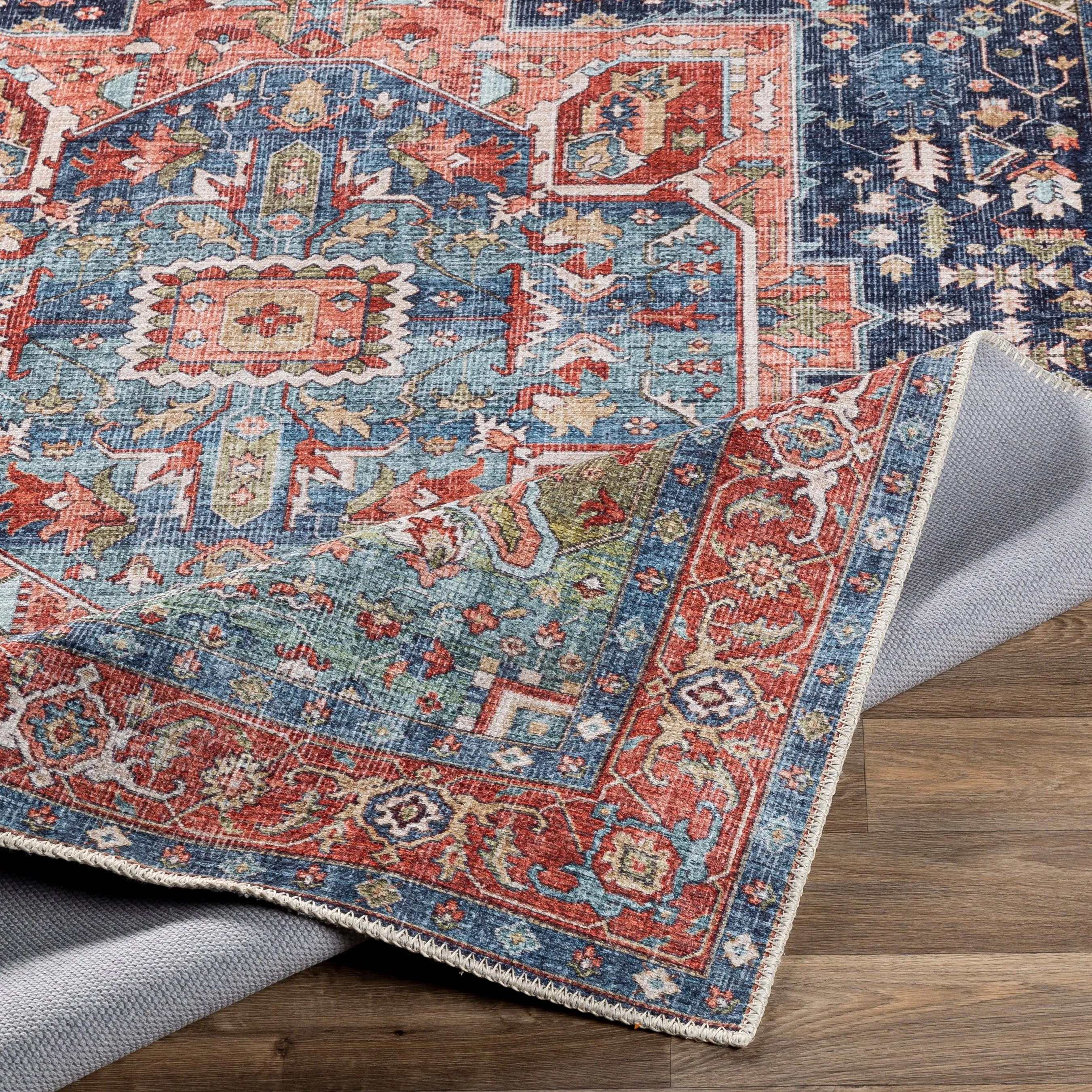 Livabliss Arabella Vintage Medallion Printed Machine Washable Area Rug