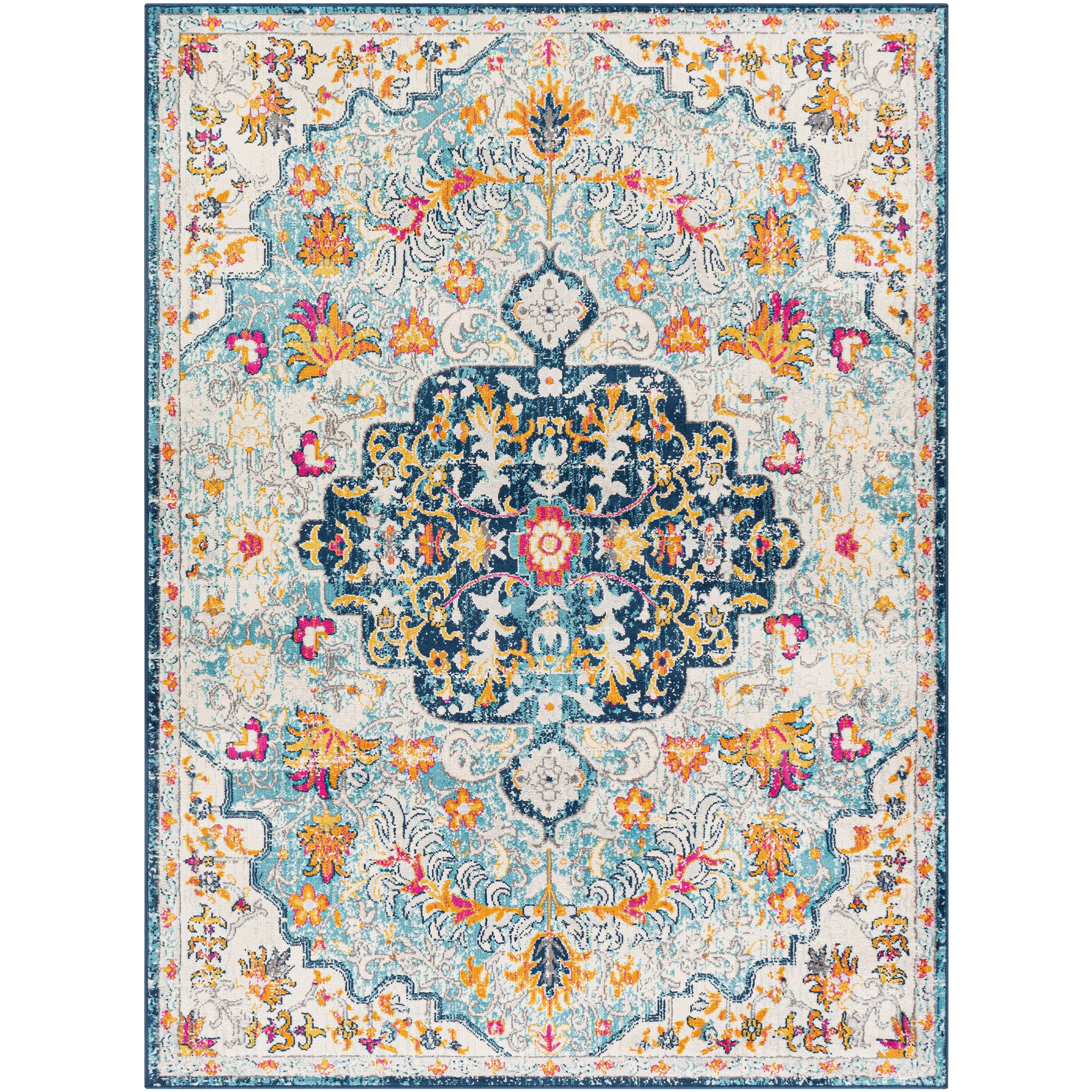 Livabliss Devonshire Distressed Boho Medallion Area Rug