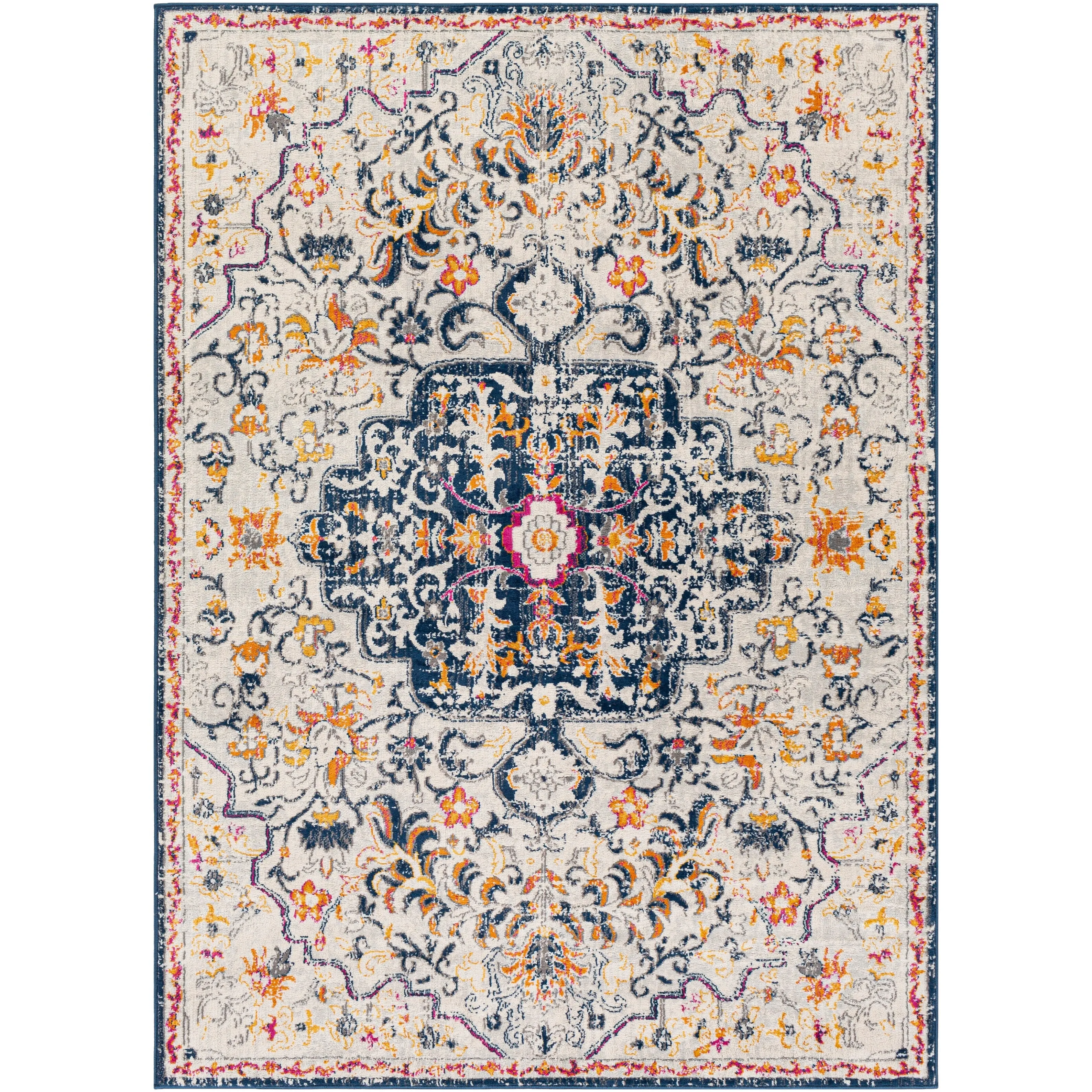 Livabliss Devonshire Distressed Boho Medallion Area Rug