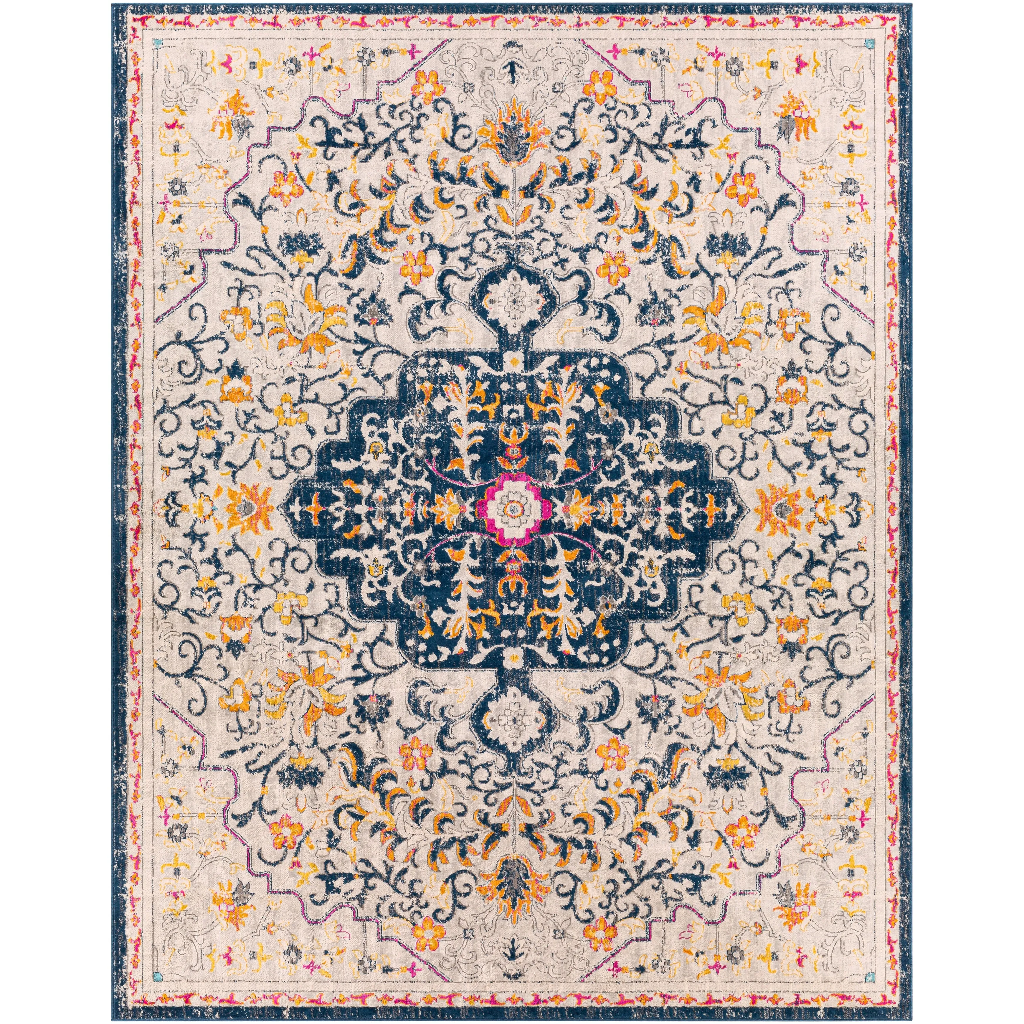 Livabliss Devonshire Distressed Boho Medallion Area Rug