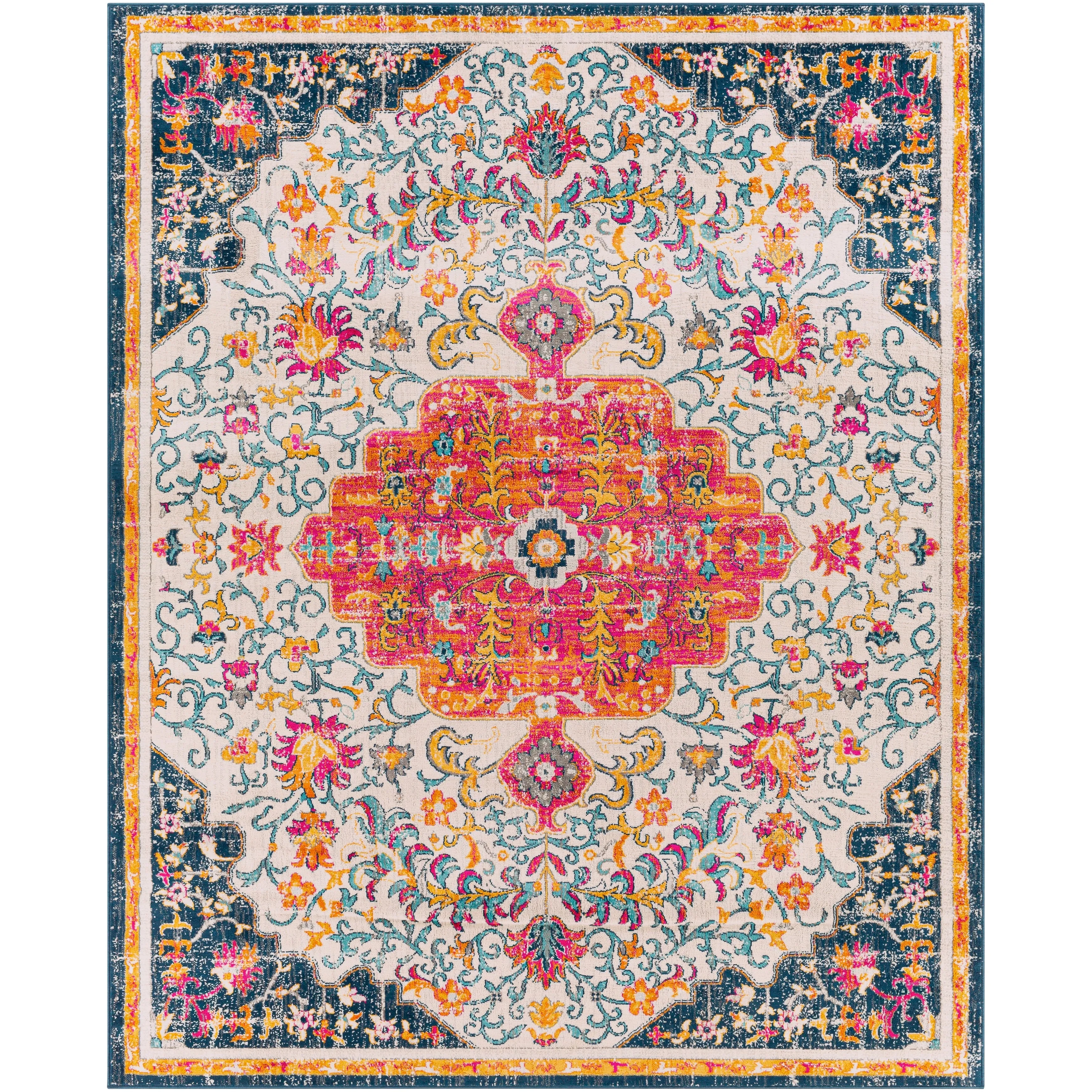 Livabliss Devonshire Distressed Boho Medallion Area Rug