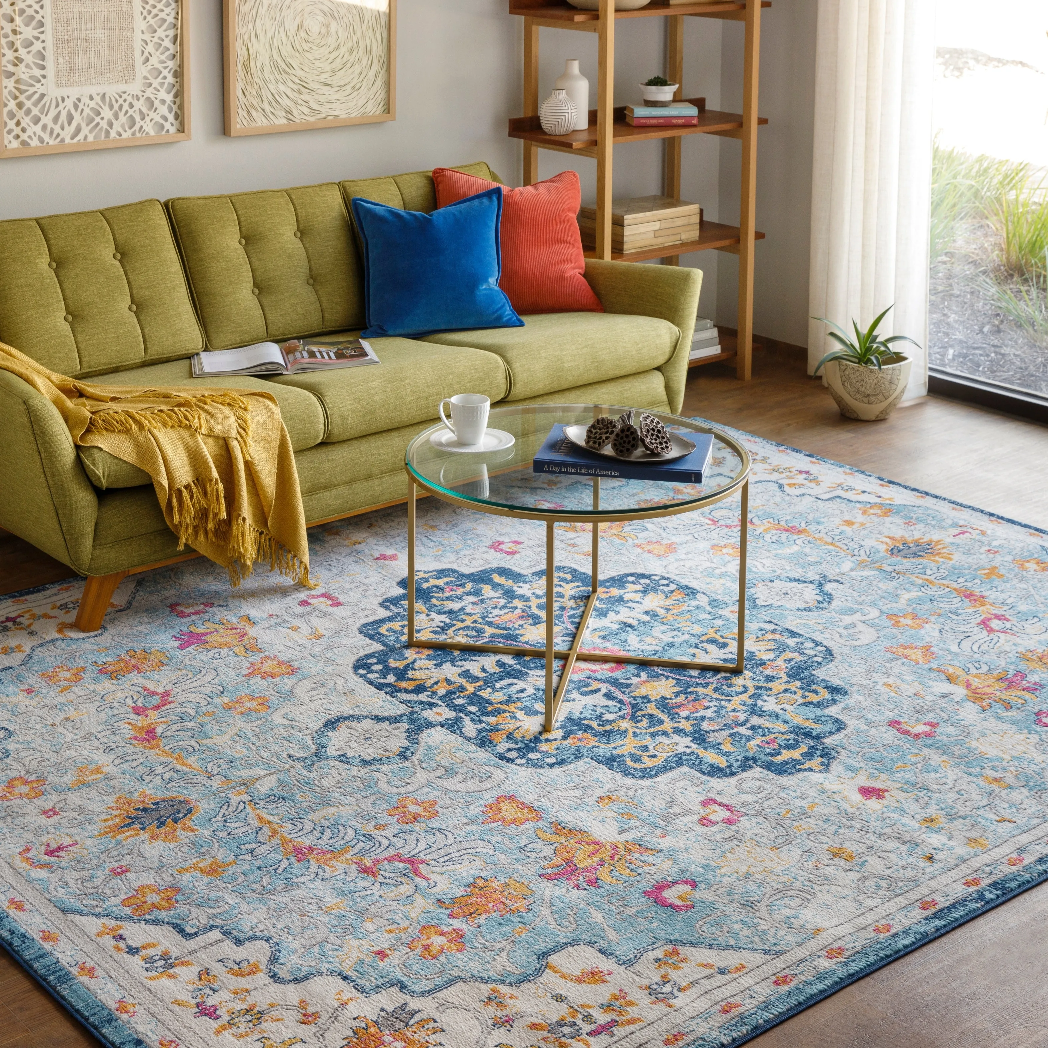Livabliss Devonshire Distressed Boho Medallion Area Rug