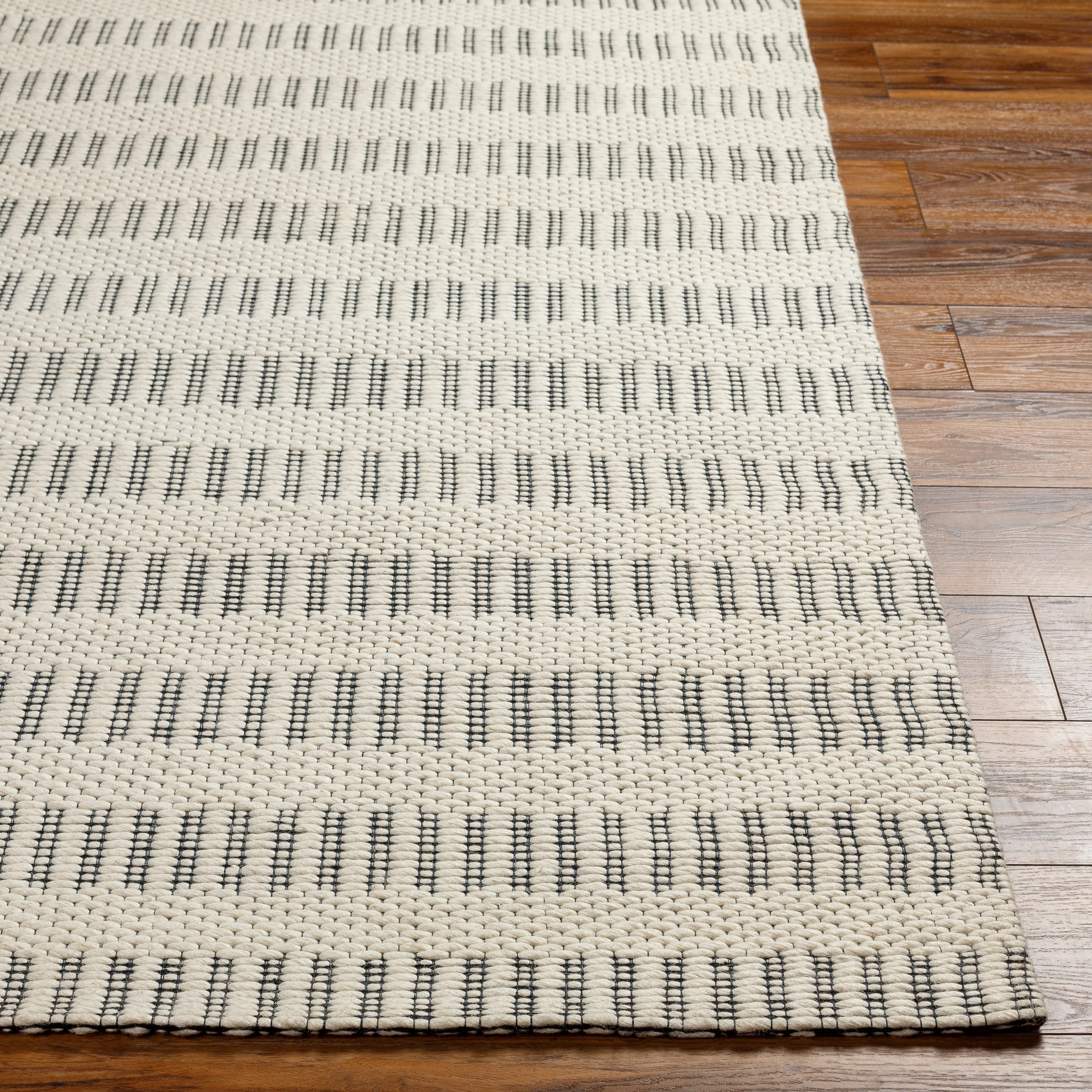 Livabliss Dhana Handmade Farmhouse Stripe Wool Blend Area Rug