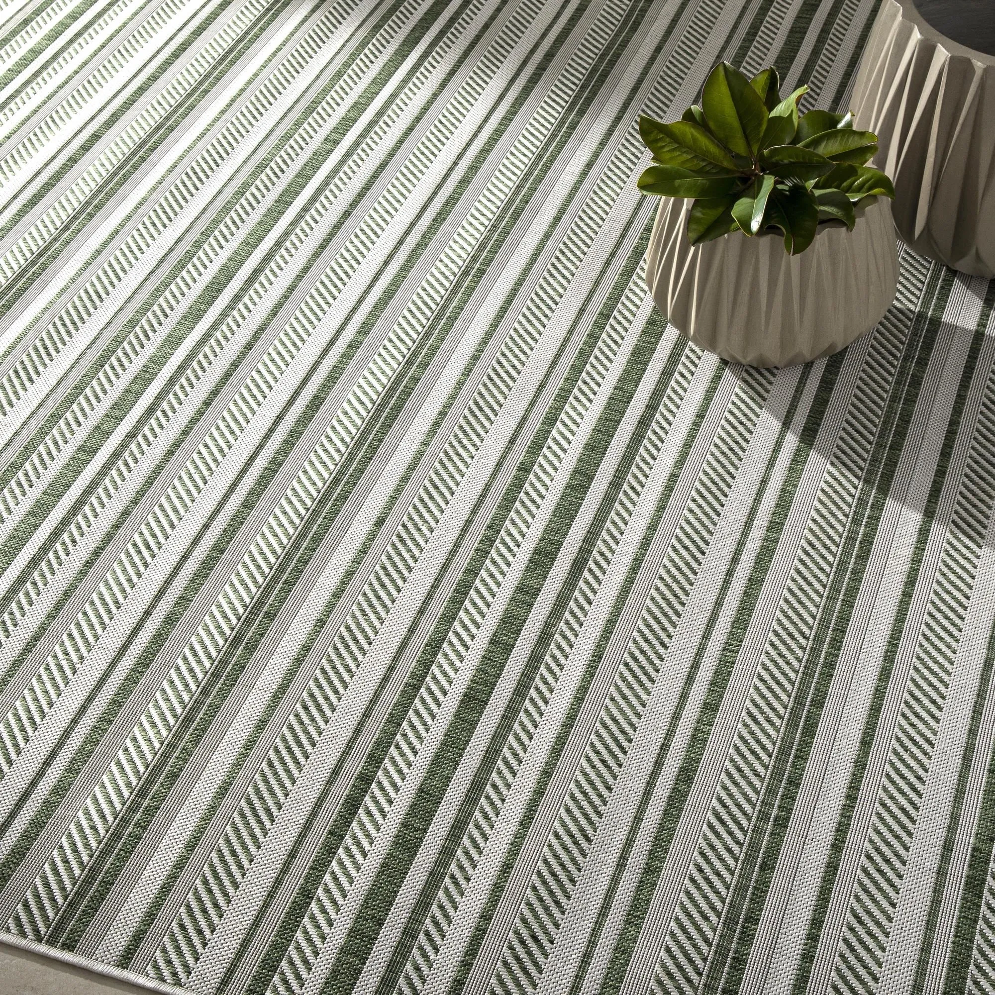 Livabliss Eagean Bohemian Stripe Outdoor Area Rug