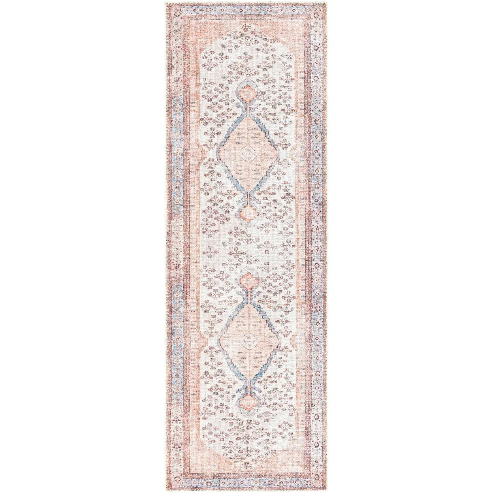 Livabliss Elena Floral Medallion Printed Machine Washable Area Rug