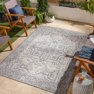 Livabliss Farrah Traditional Medallion Indoor/ Outdoor Area Rug