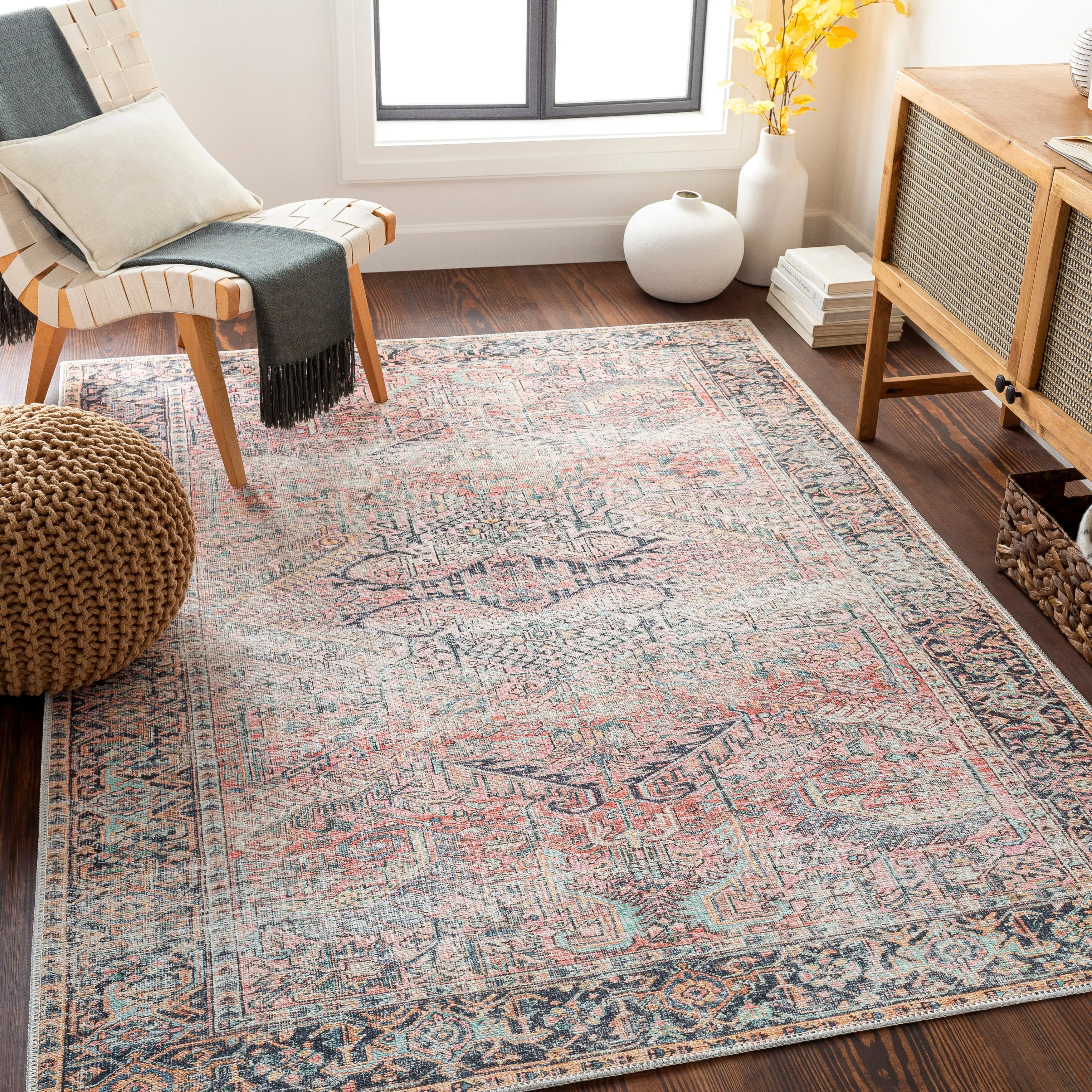 Livabliss Idir Traditional Medallion Machine Washable Area Rug