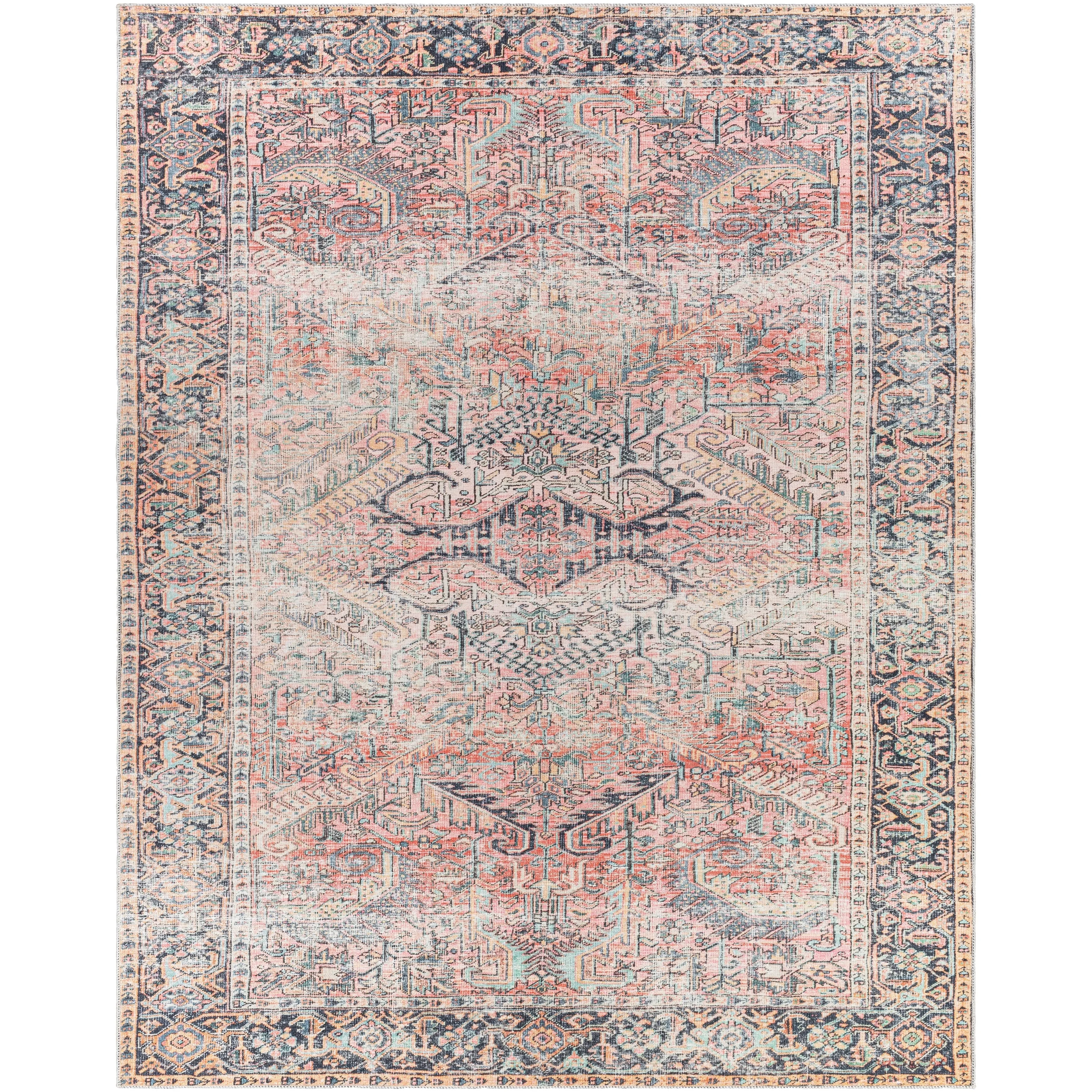 Livabliss Idir Traditional Medallion Machine Washable Area Rug