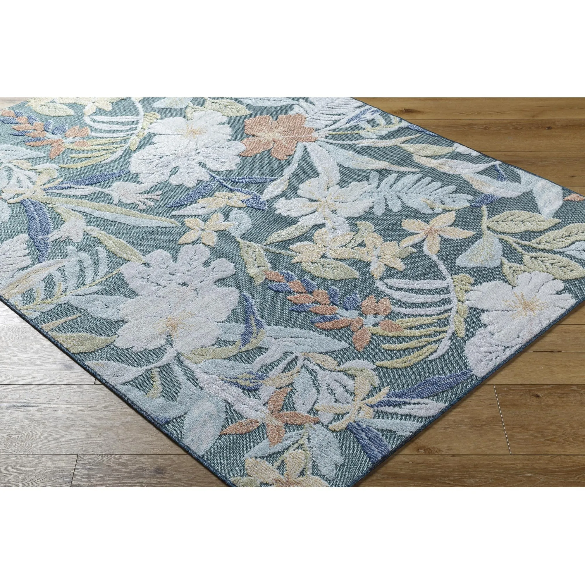 Livabliss Lakeside Coastal Floral and Botanical Area Rug