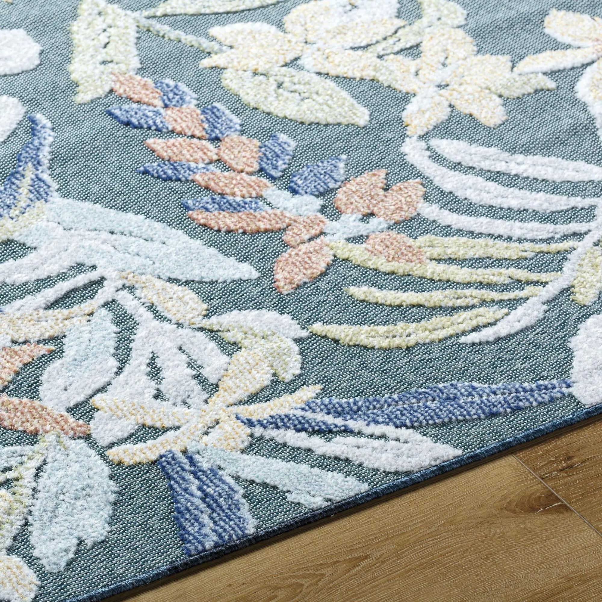 Livabliss Lakeside Coastal Floral and Botanical Area Rug