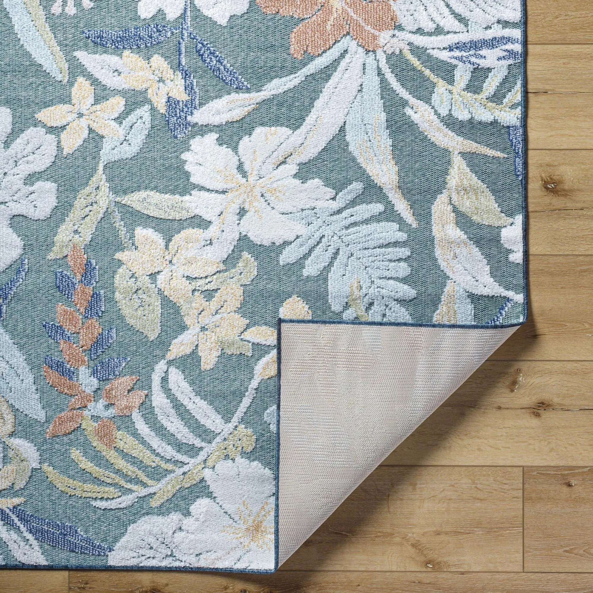 Livabliss Lakeside Coastal Floral and Botanical Area Rug