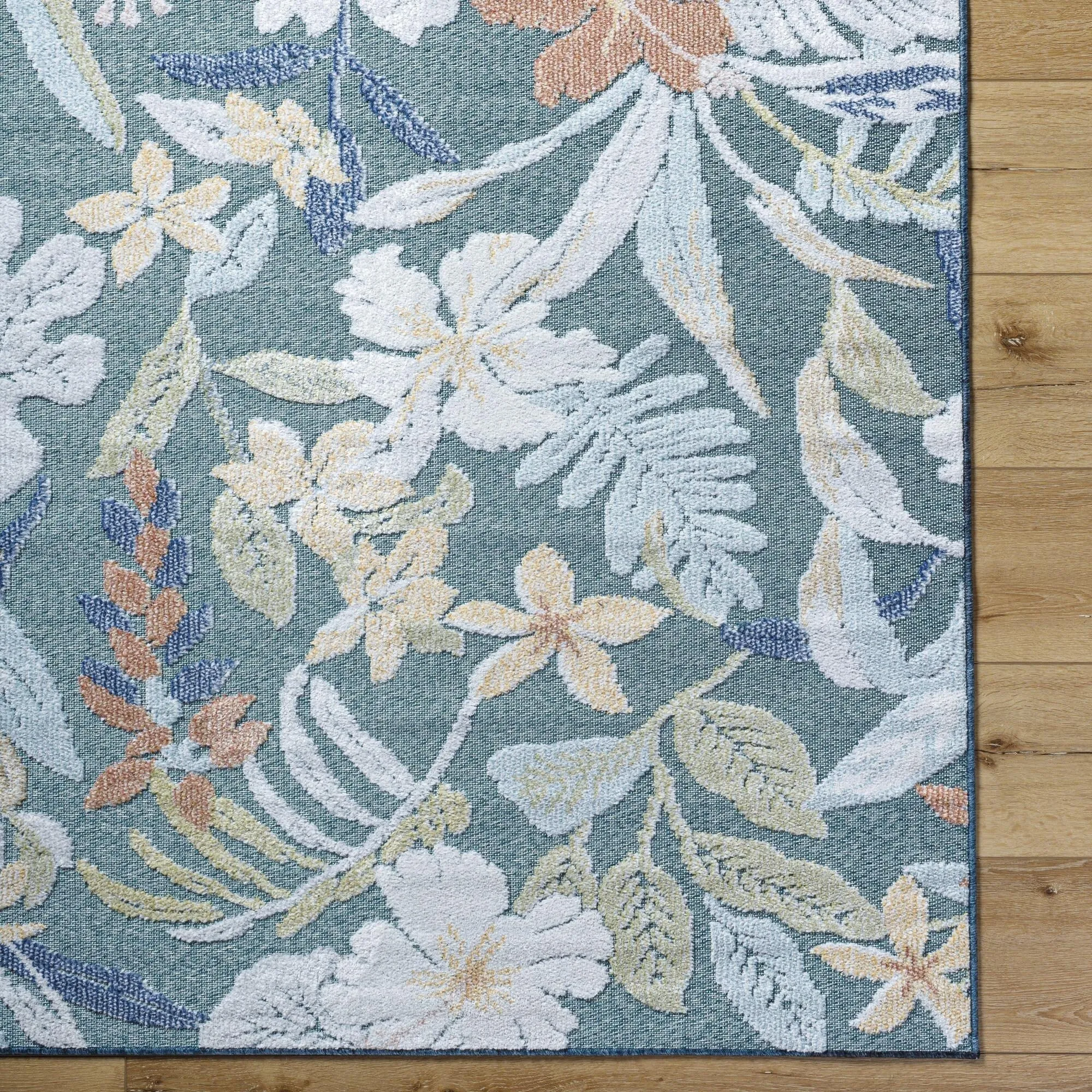 Livabliss Lakeside Coastal Floral and Botanical Area Rug