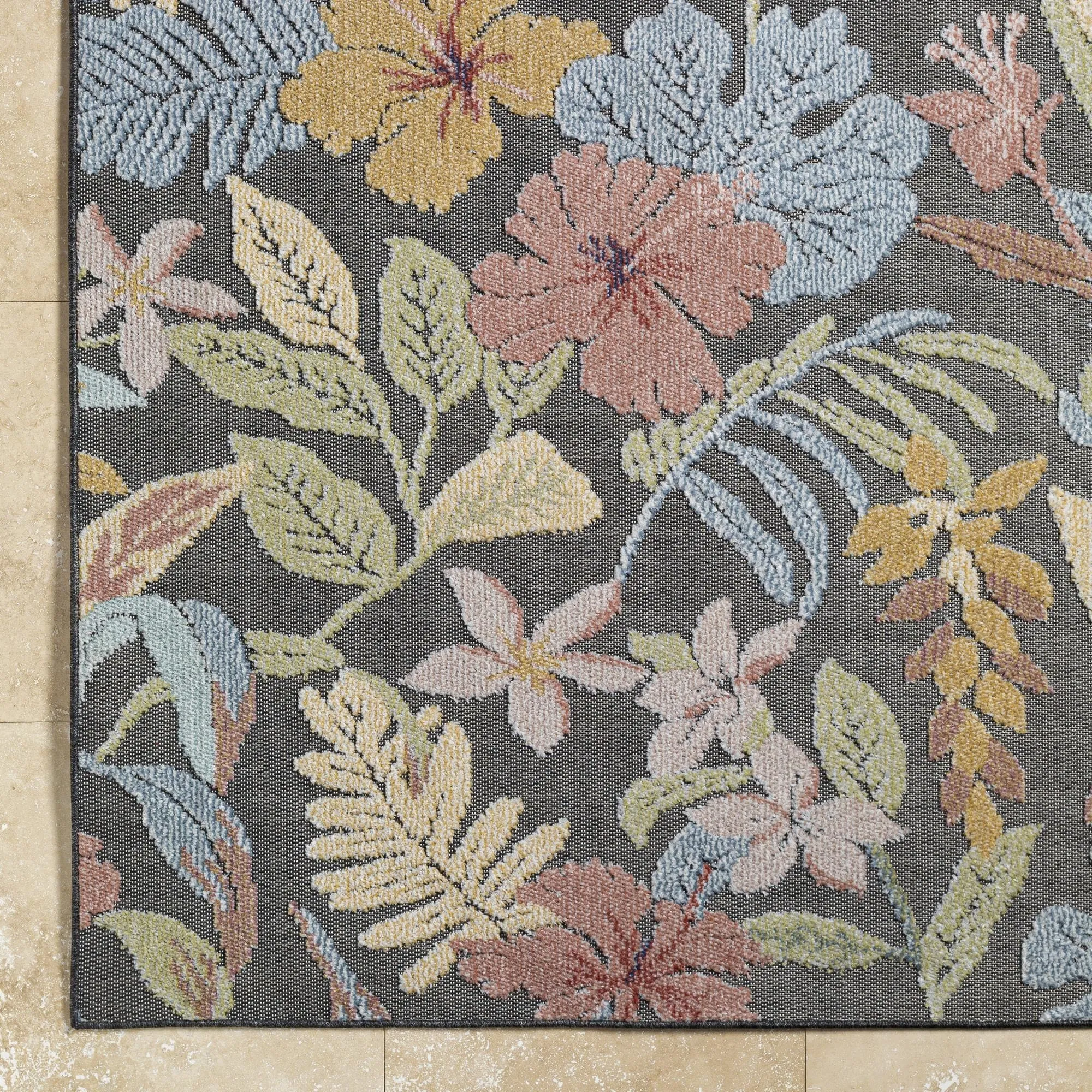 Livabliss Lakeside Coastal Floral and Botanical Area Rug