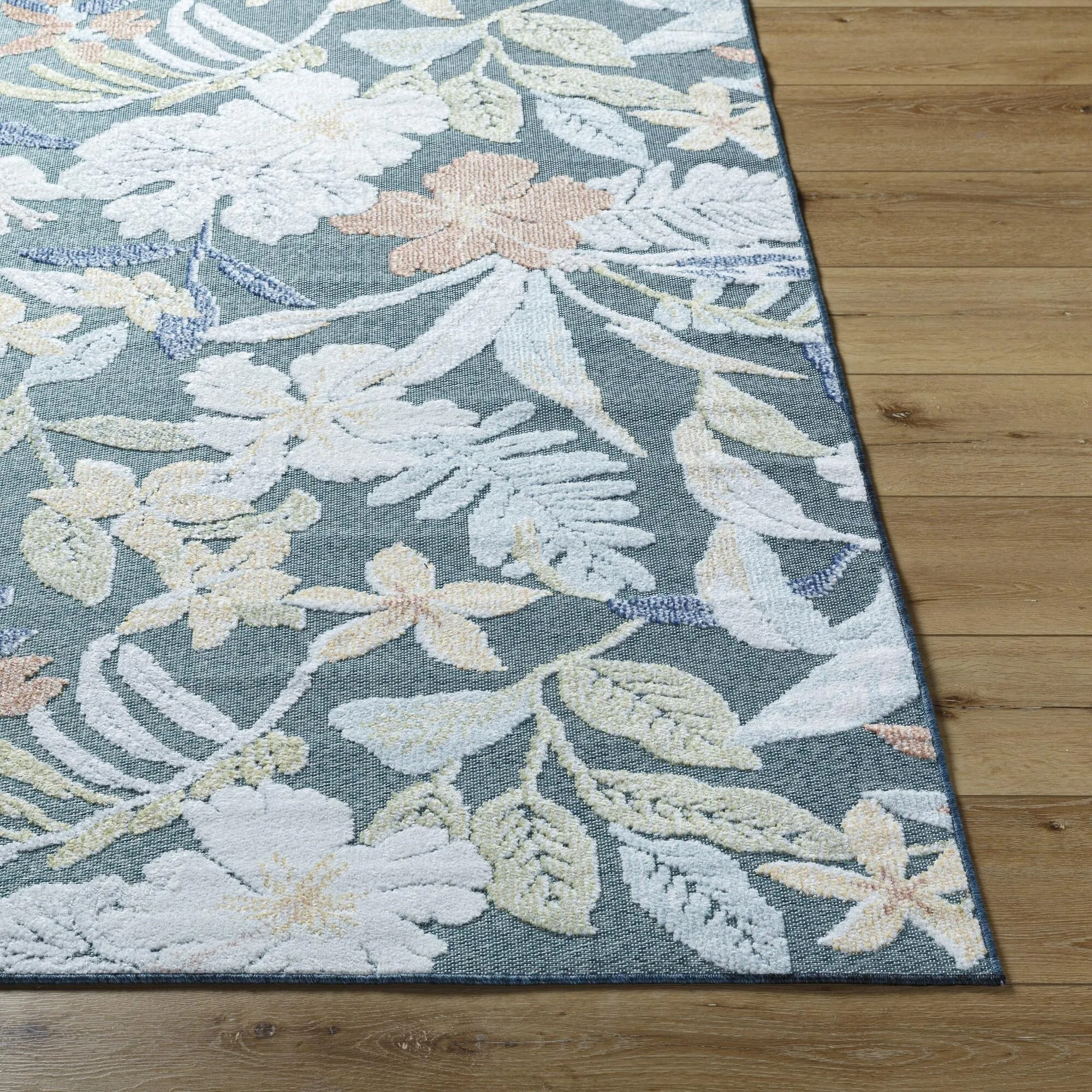 Livabliss Lakeside Coastal Floral and Botanical Area Rug