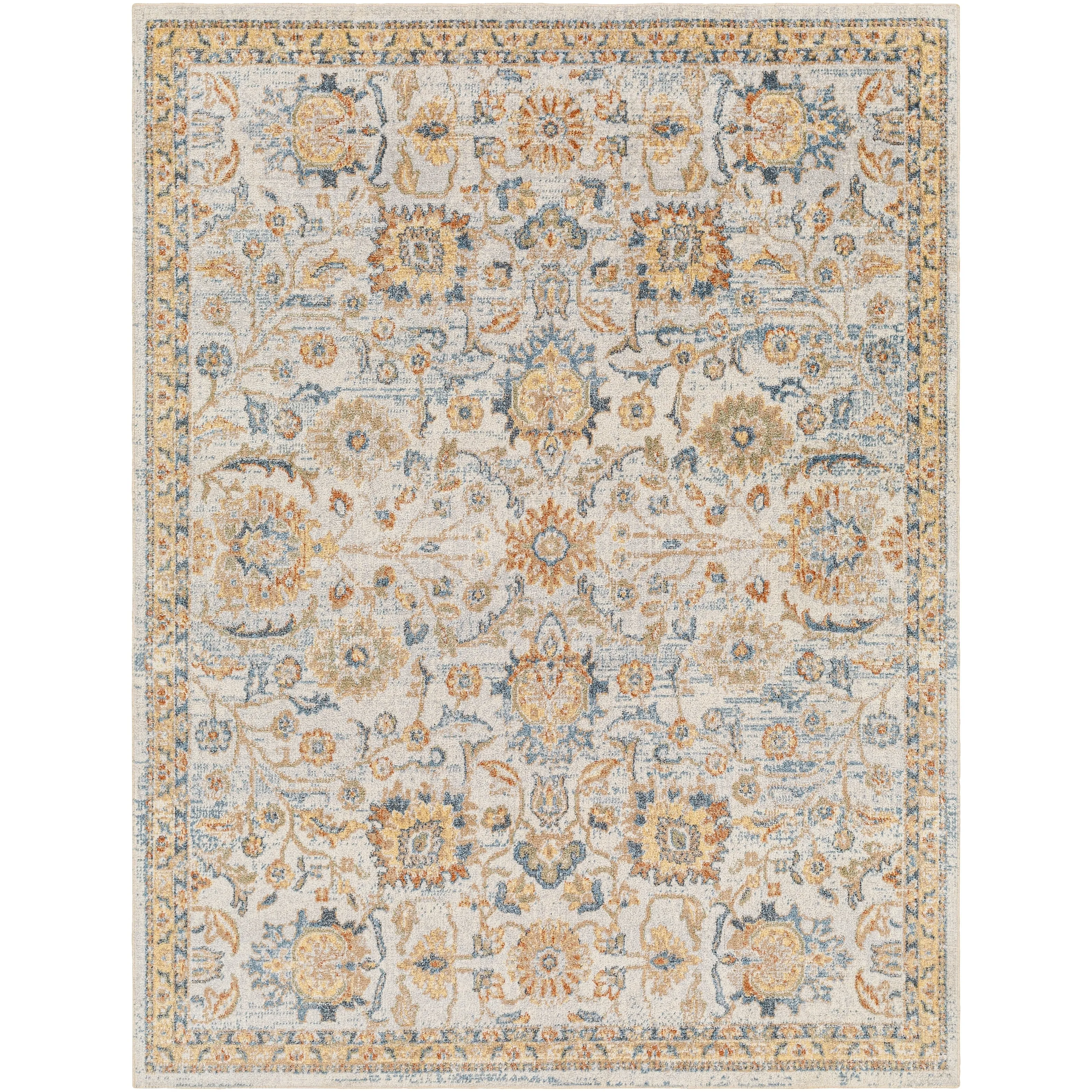 Livabliss Lillian Machine Washable Floral Transitional Area Rug