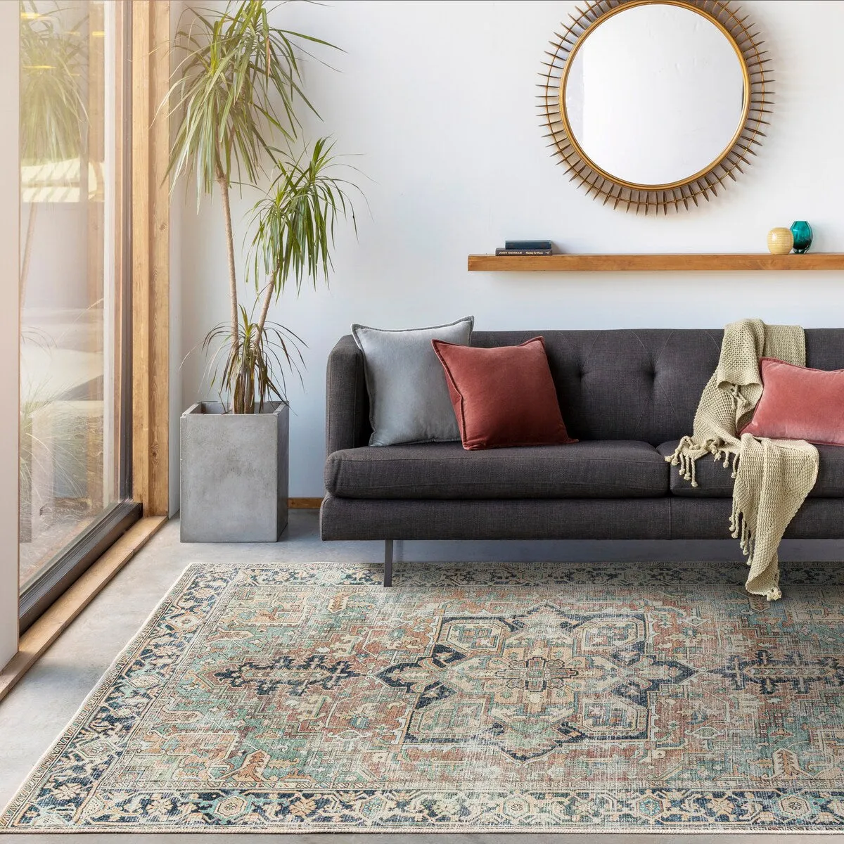 Livabliss Maximus Traditional Medallion Machine Washable Area Rug