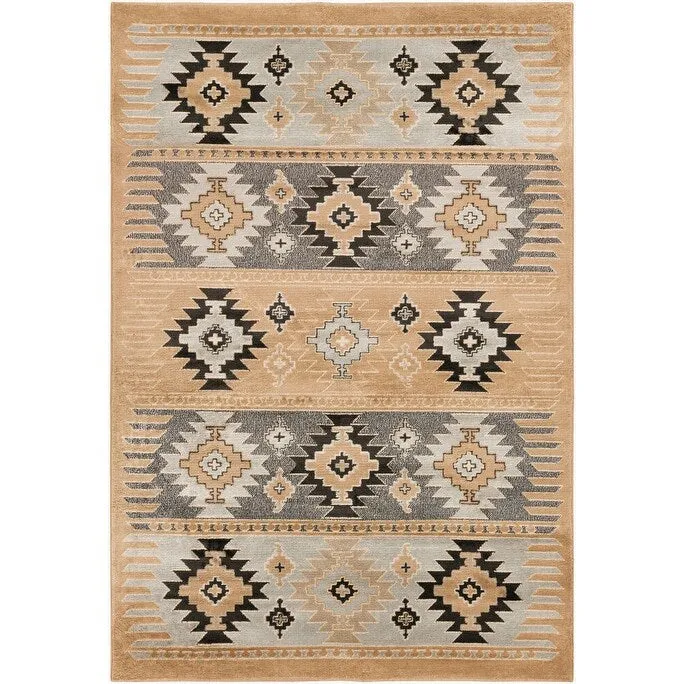 Livabliss Mike Southwestern Aztec Black Area Rug