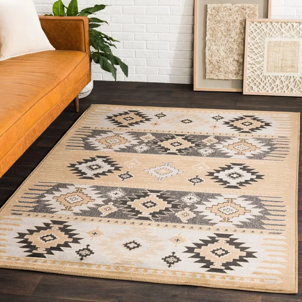 Livabliss Mike Southwestern Aztec Black Area Rug